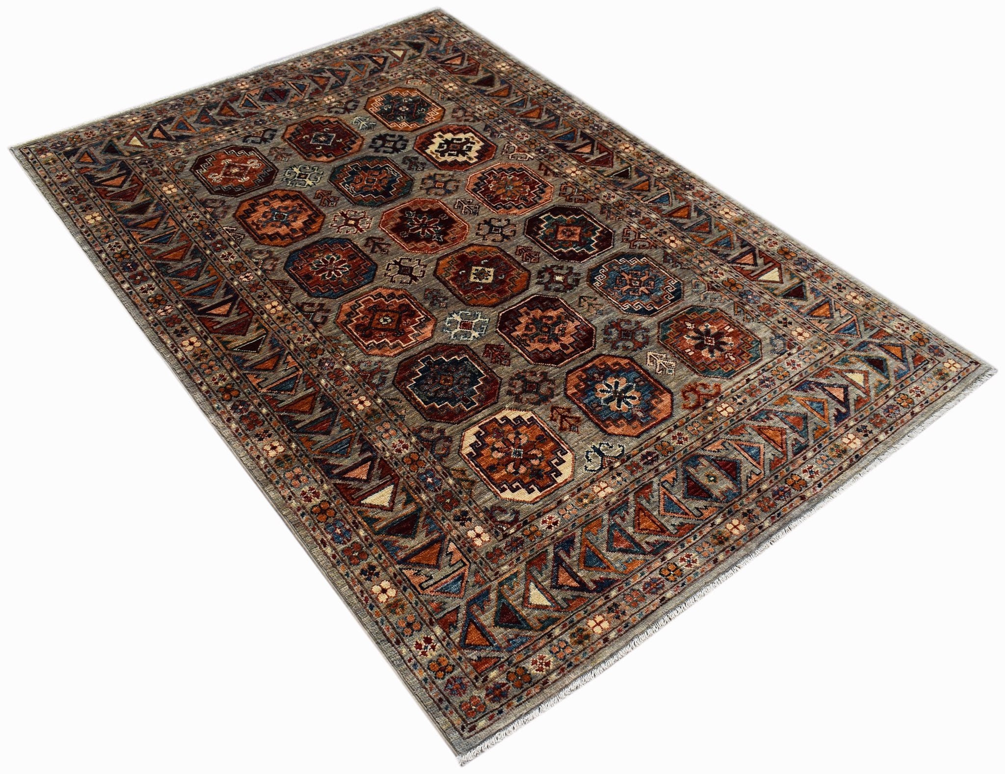 Handmade Afghan Chobi Rug | 184 x 127 cm | 6'1" x 4'2" - Najaf Rugs & Textile