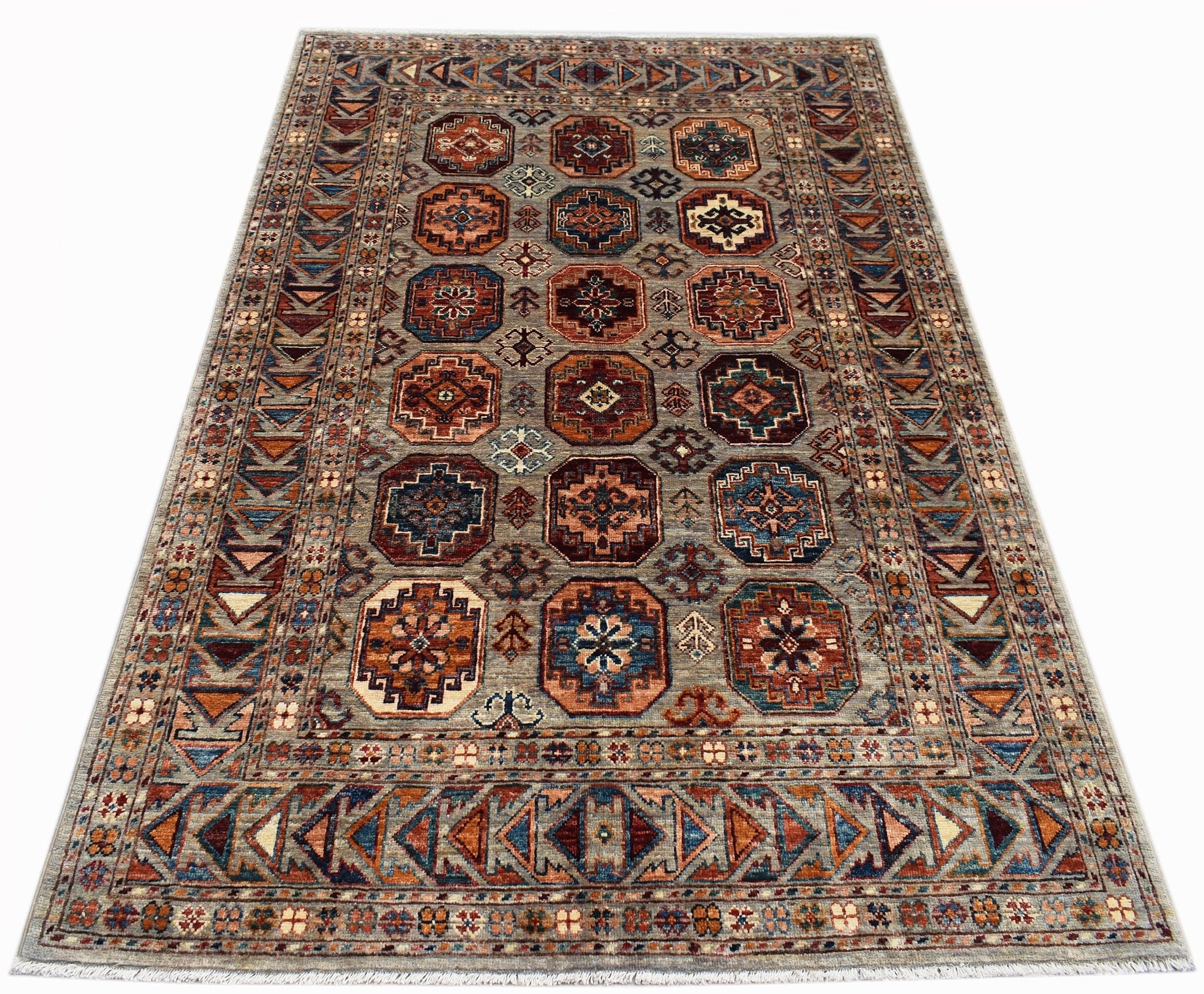 Handmade Afghan Chobi Rug | 184 x 127 cm | 6'1" x 4'2" - Najaf Rugs & Textile