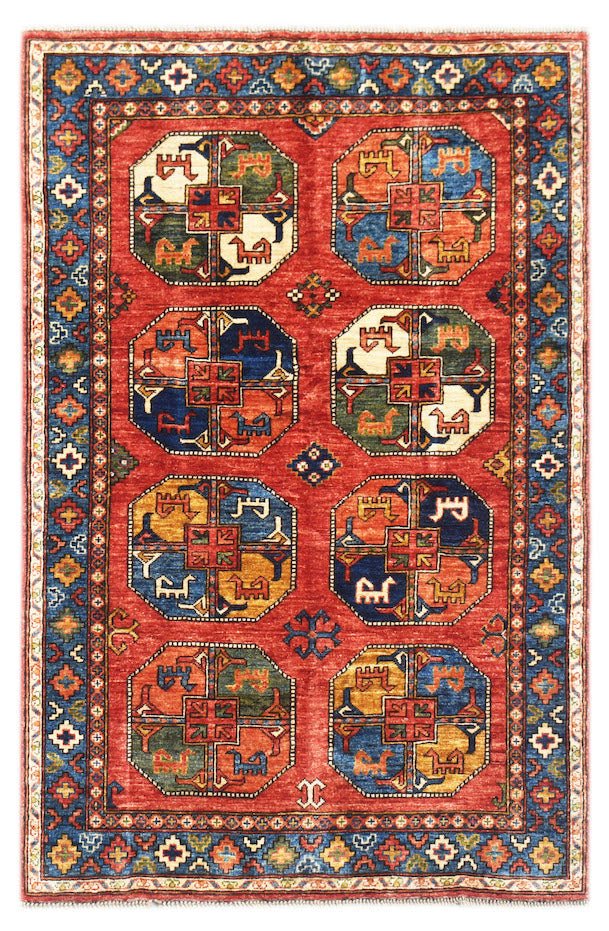 Handmade Afghan Chobi Rug | 185 x 124 cm | 6'1" x 4'1" - Najaf Rugs & Textile