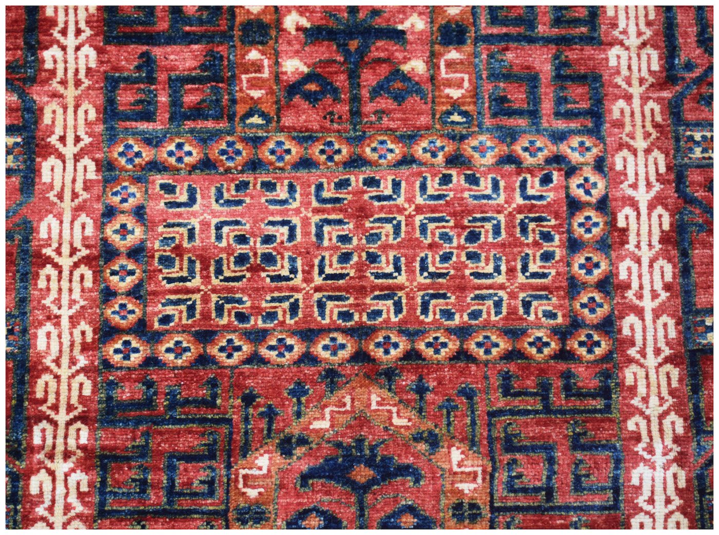 Handmade Afghan Chobi Rug | 200 x 159 cm | 6'7" x 5'3" - Najaf Rugs & Textile