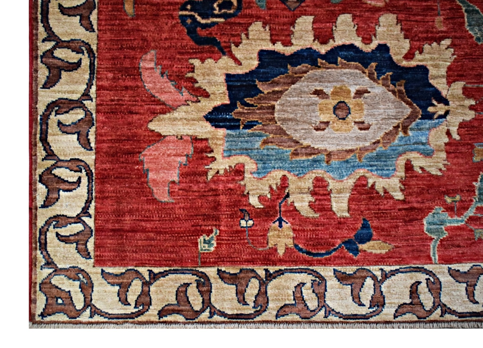 Handmade Afghan Chobi Rug | 205 x 203 cm | 6'9" x 6'8" - Najaf Rugs & Textile