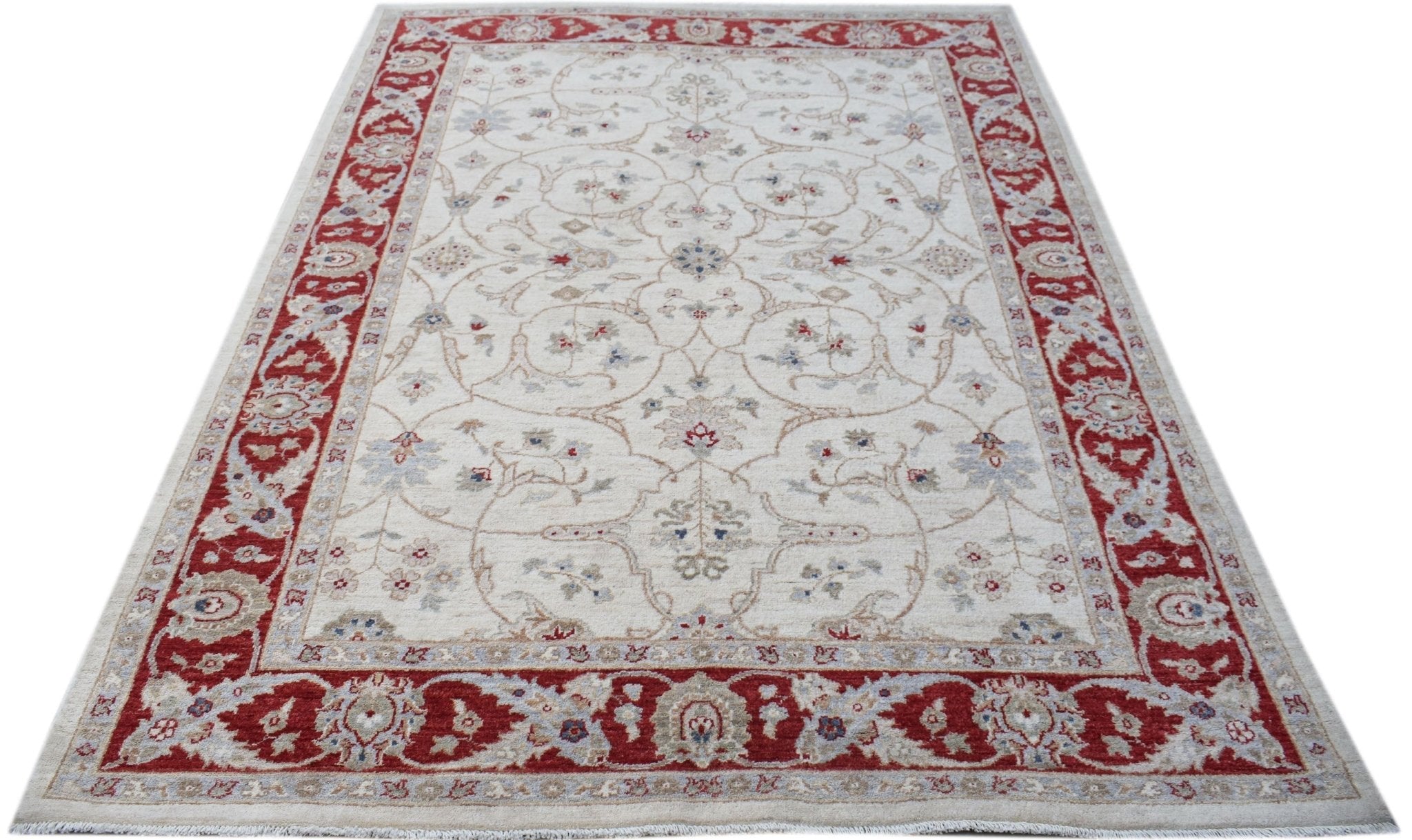 Handmade Afghan Chobi Rug | 231 x 170 cm | 7'7" x 5'7" - Najaf Rugs & Textile