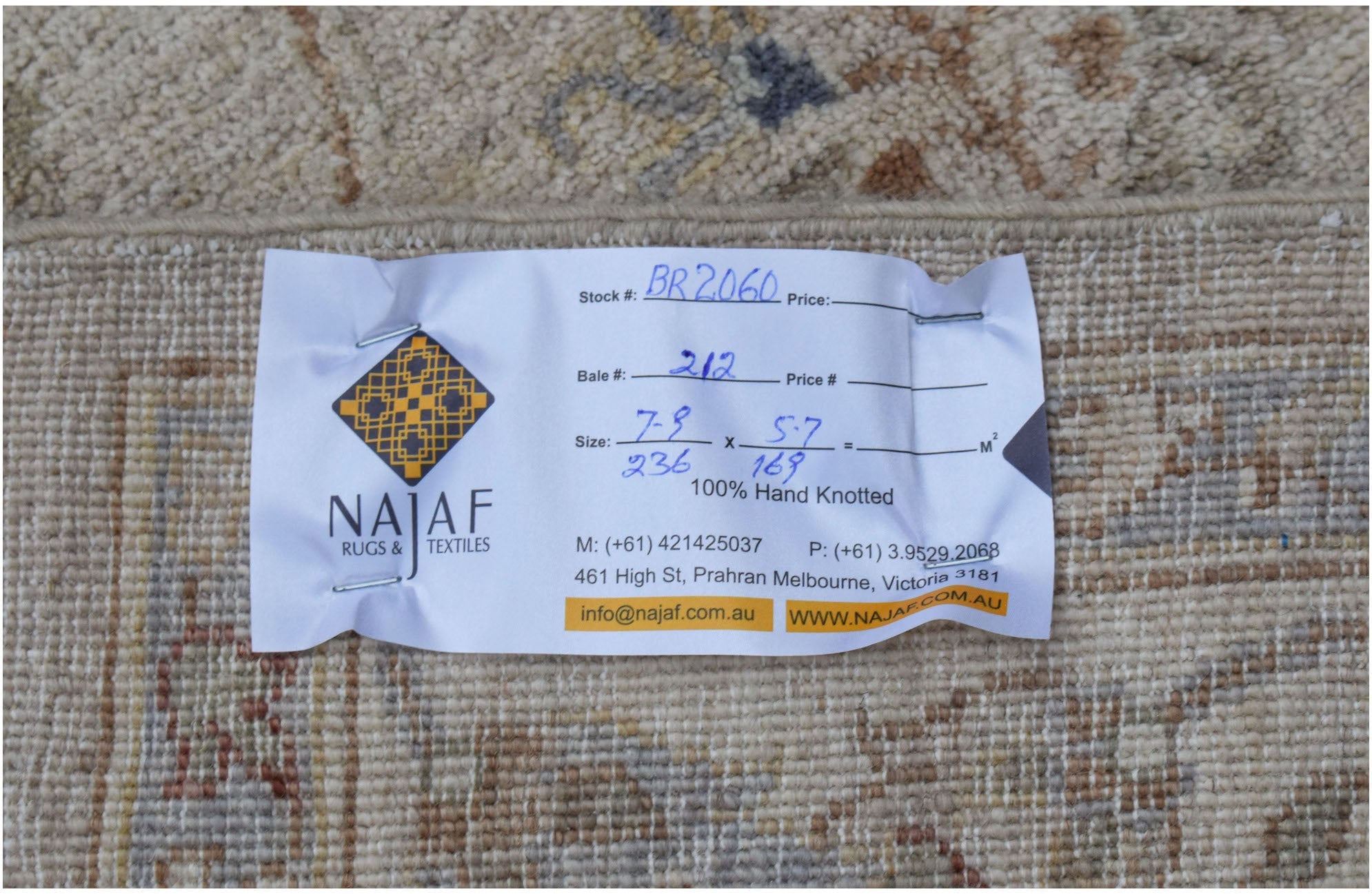 Handmade Afghan Chobi Rug | 236 x 169 cm | 7'9" x 5'7" - Najaf Rugs & Textile