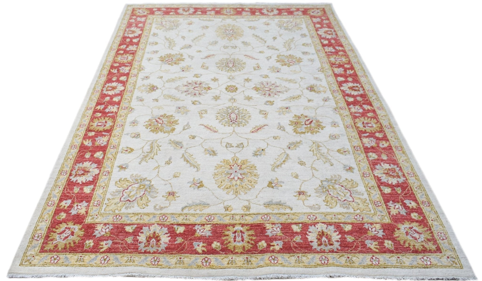 Handmade Afghan Chobi Rug | 242 x 169 cm | 8' x 5'7" - Najaf Rugs & Textile