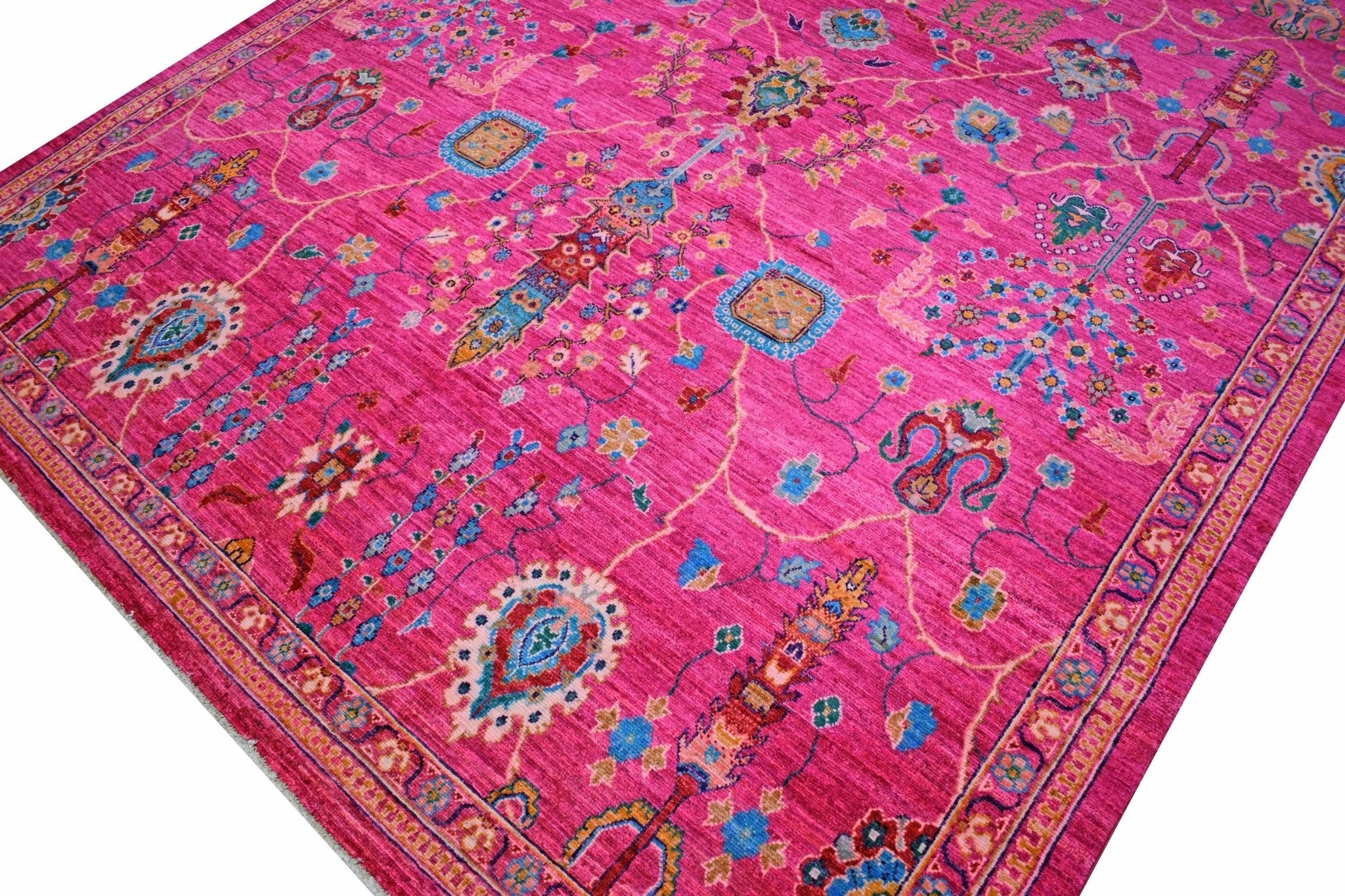 Handmade Afghan Chobi Rug | 281 x 200 cm | 9'2" x 6'5" - Najaf Rugs & Textile