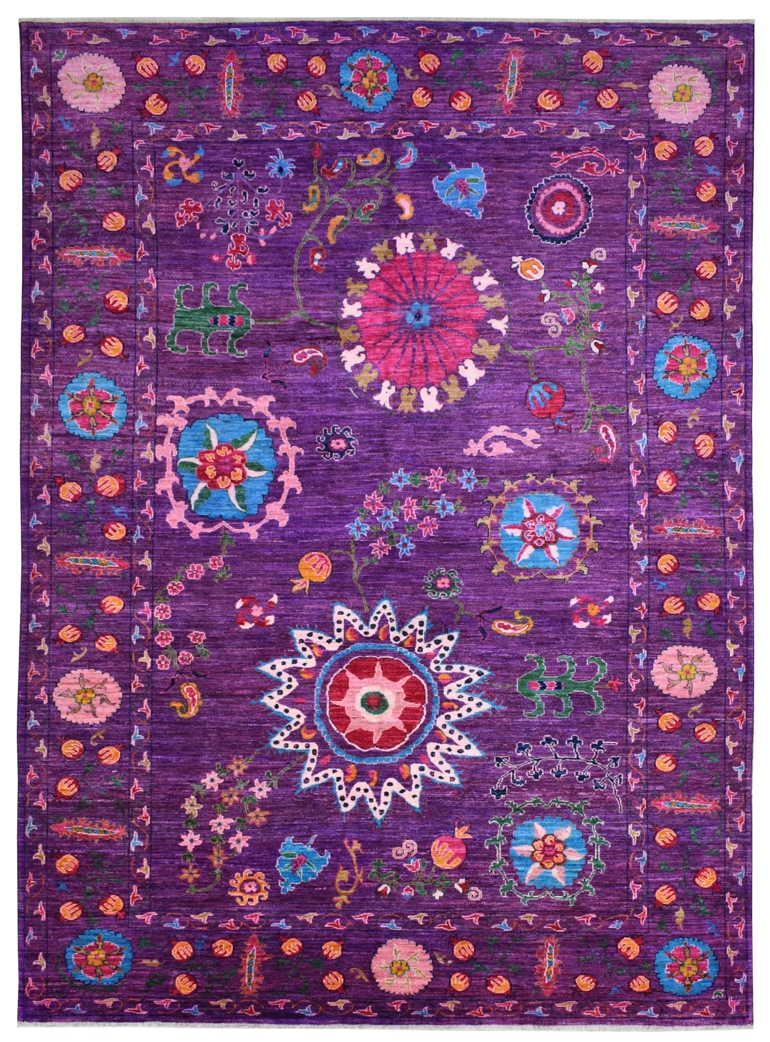 Handmade Afghan Chobi Rug | 287 x 204 cm | 9'4" x 6'6" - Najaf Rugs & Textile