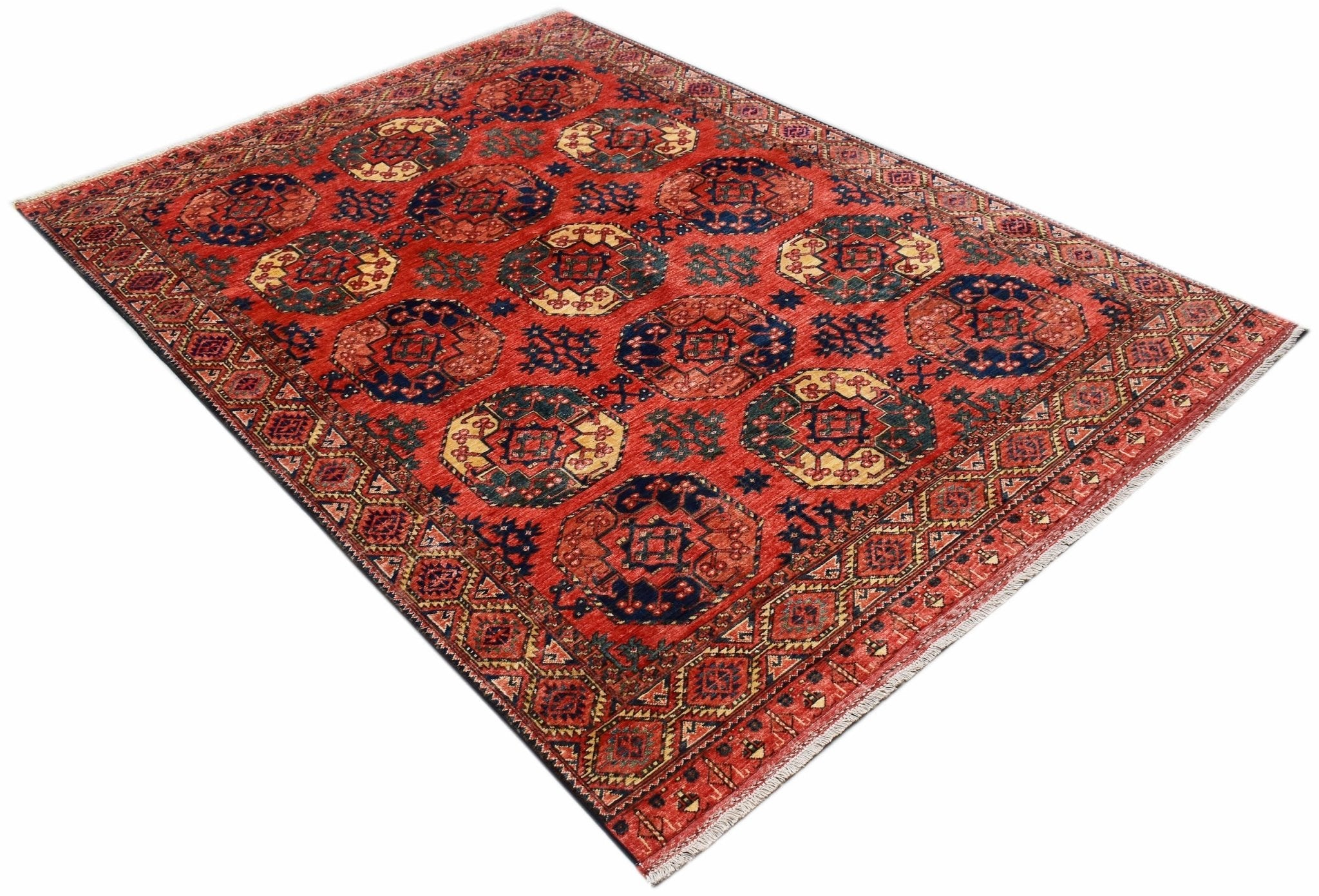 Handmade Afghan Chobi Rug | 296 x 208 cm | 9'9" x 6'10" - Najaf Rugs & Textile