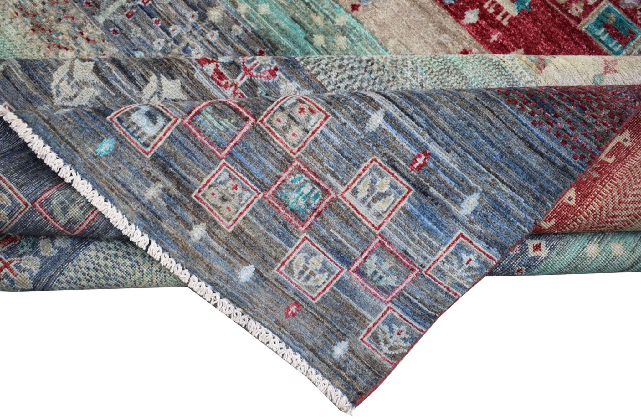 Handmade Afghan Chobi Rug | 296 x 238 cm | 9'9" x 7'10" - Najaf Rugs & Textile