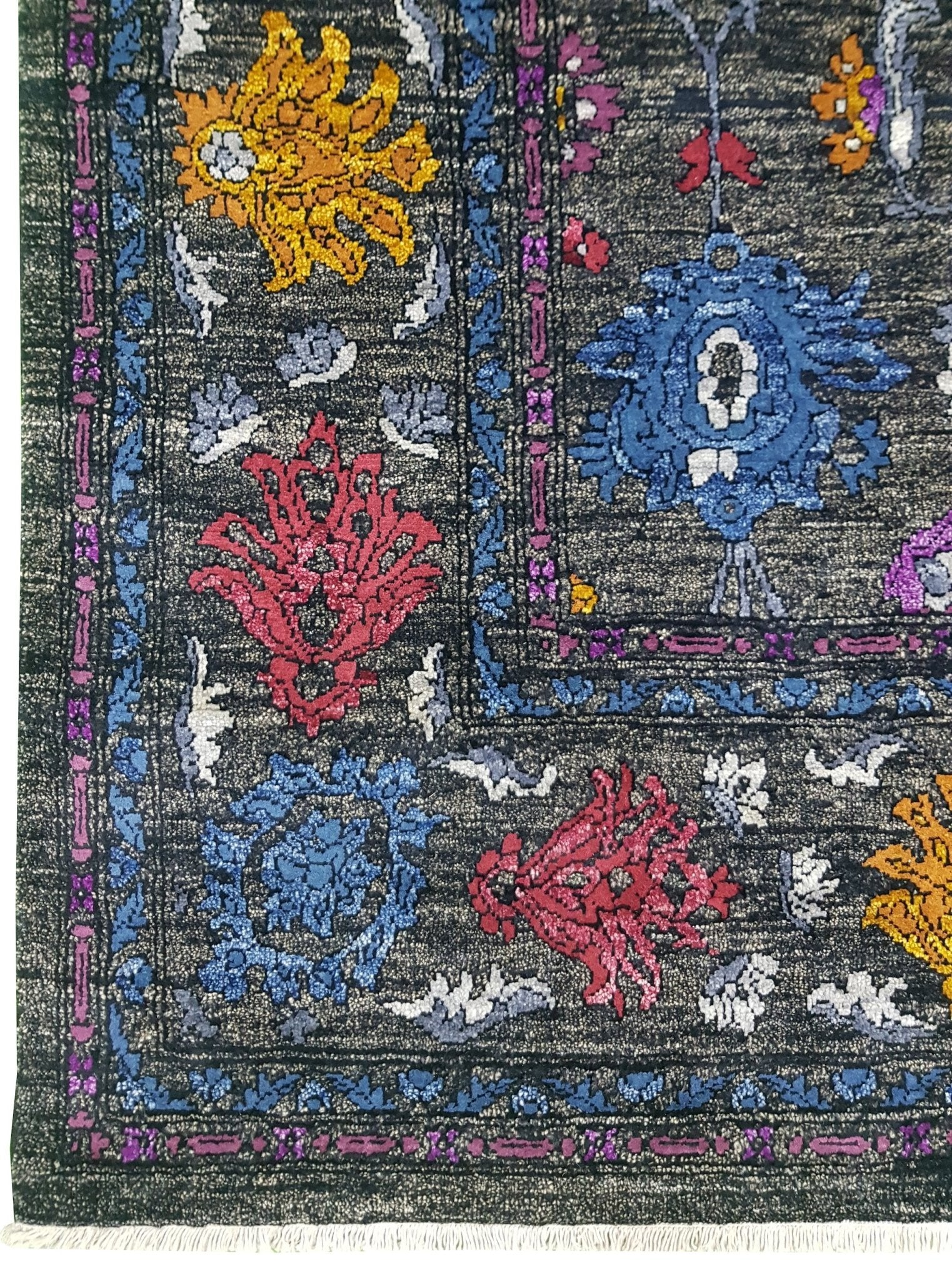 Handmade Afghan Chobi Rug | 298 x 197 cm | 9'7" x 6'4" - Najaf Rugs & Textile