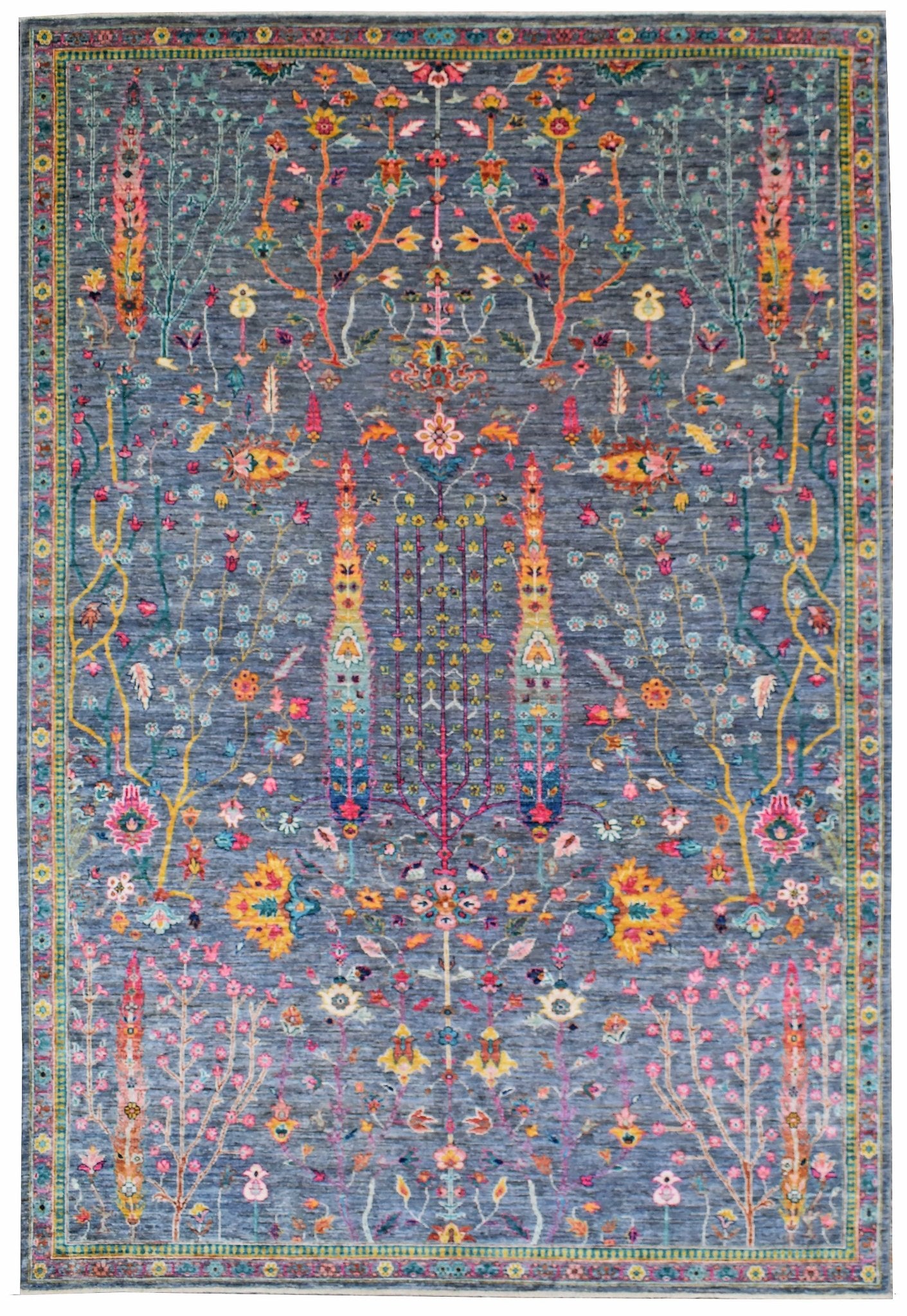 Handmade Afghan Chobi Rug | 303 x 203 cm | 9'9" x 6'6" - Najaf Rugs & Textile