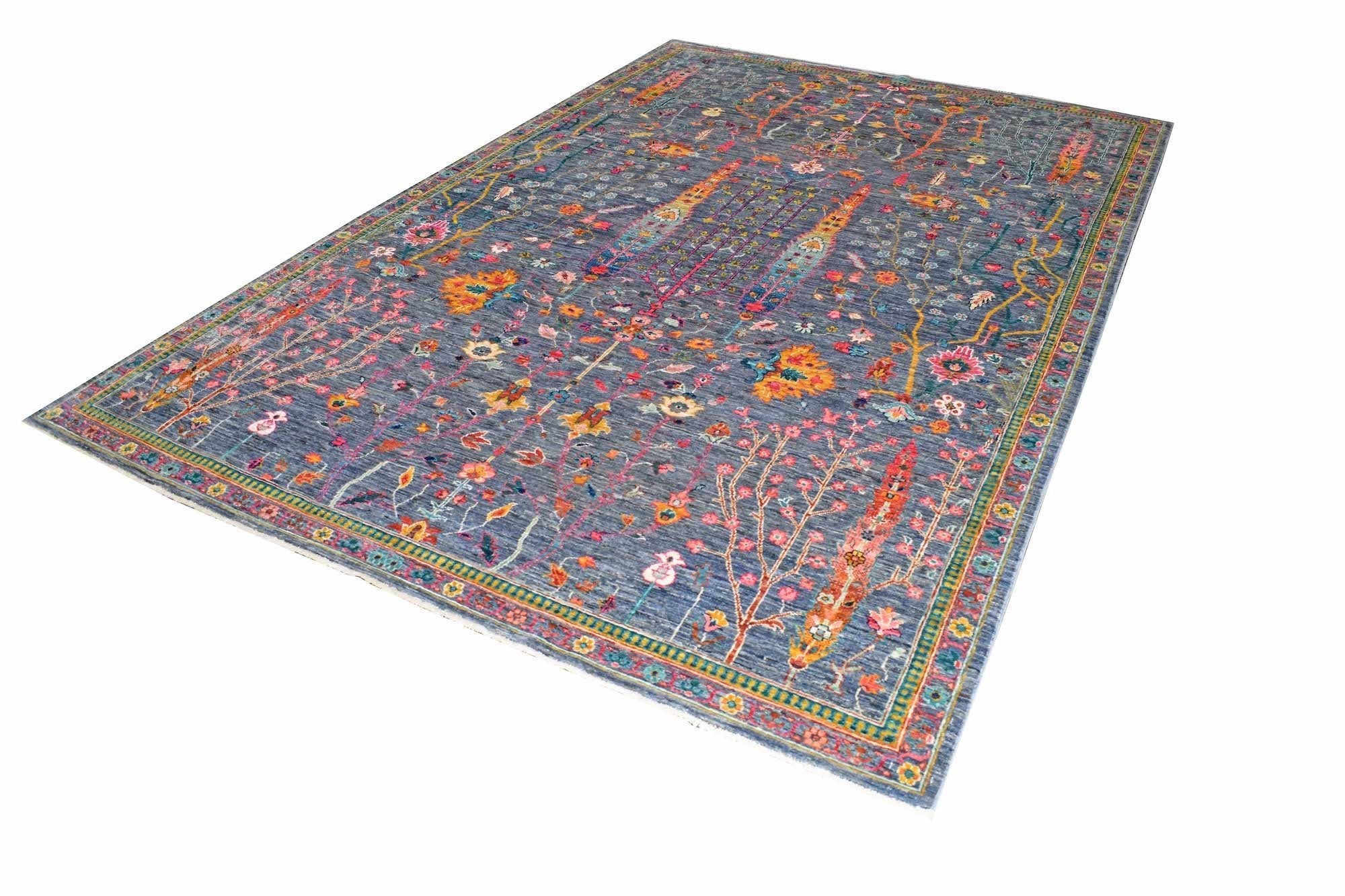 Handmade Afghan Chobi Rug | 303 x 203 cm | 9'9" x 6'6" - Najaf Rugs & Textile