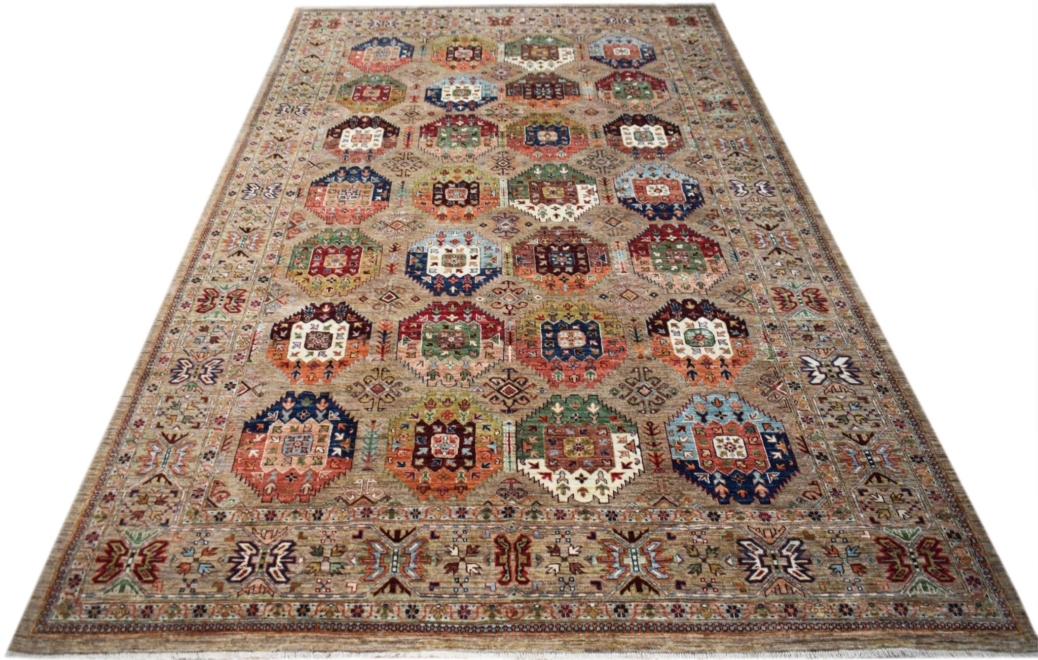 Handmade Afghan Chobi Rug | 360 x 242 cm | 11'10" x 8' - Najaf Rugs & Textile