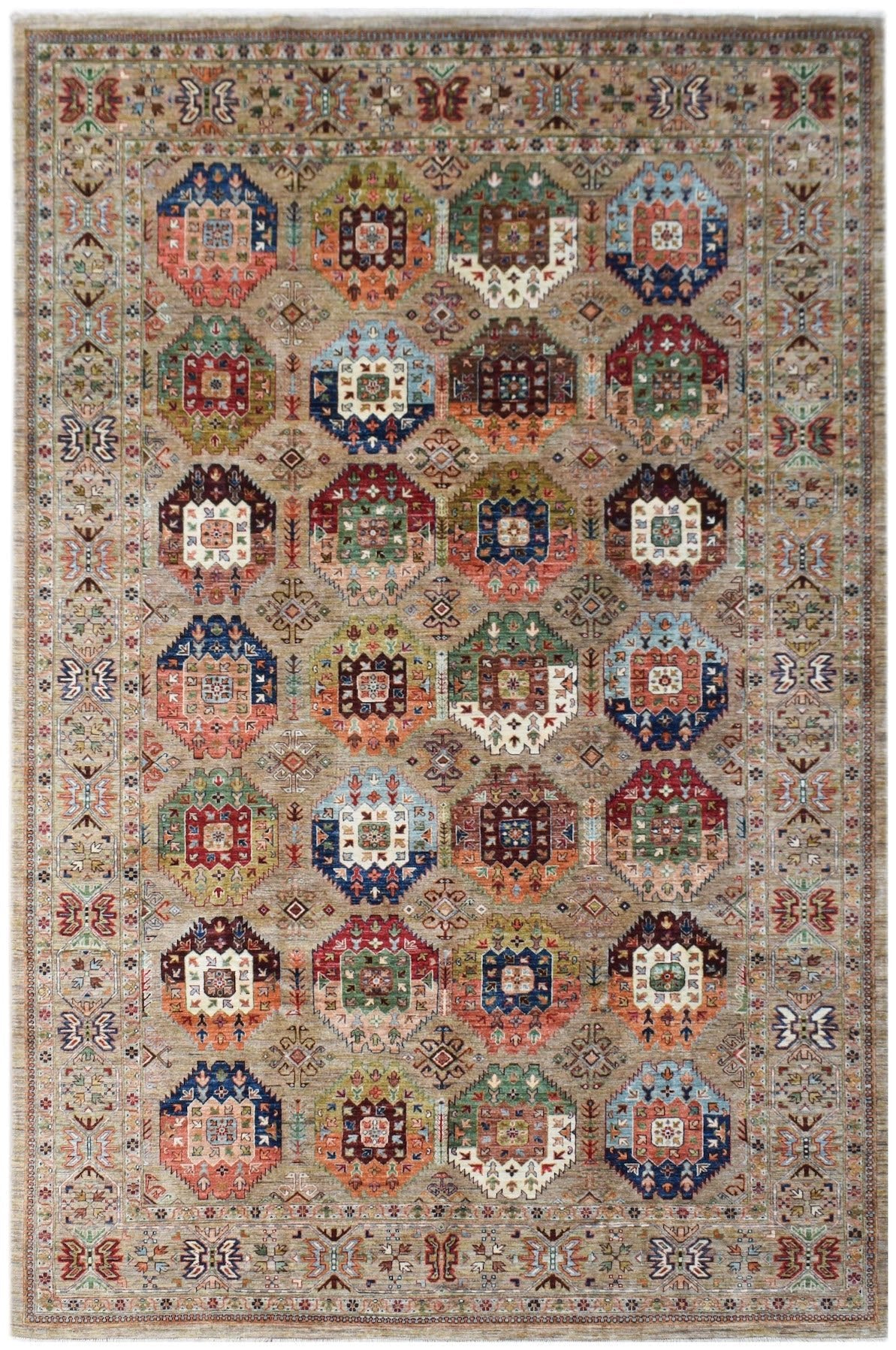 Handmade Afghan Chobi Rug | 360 x 242 cm | 11'10" x 8' - Najaf Rugs & Textile