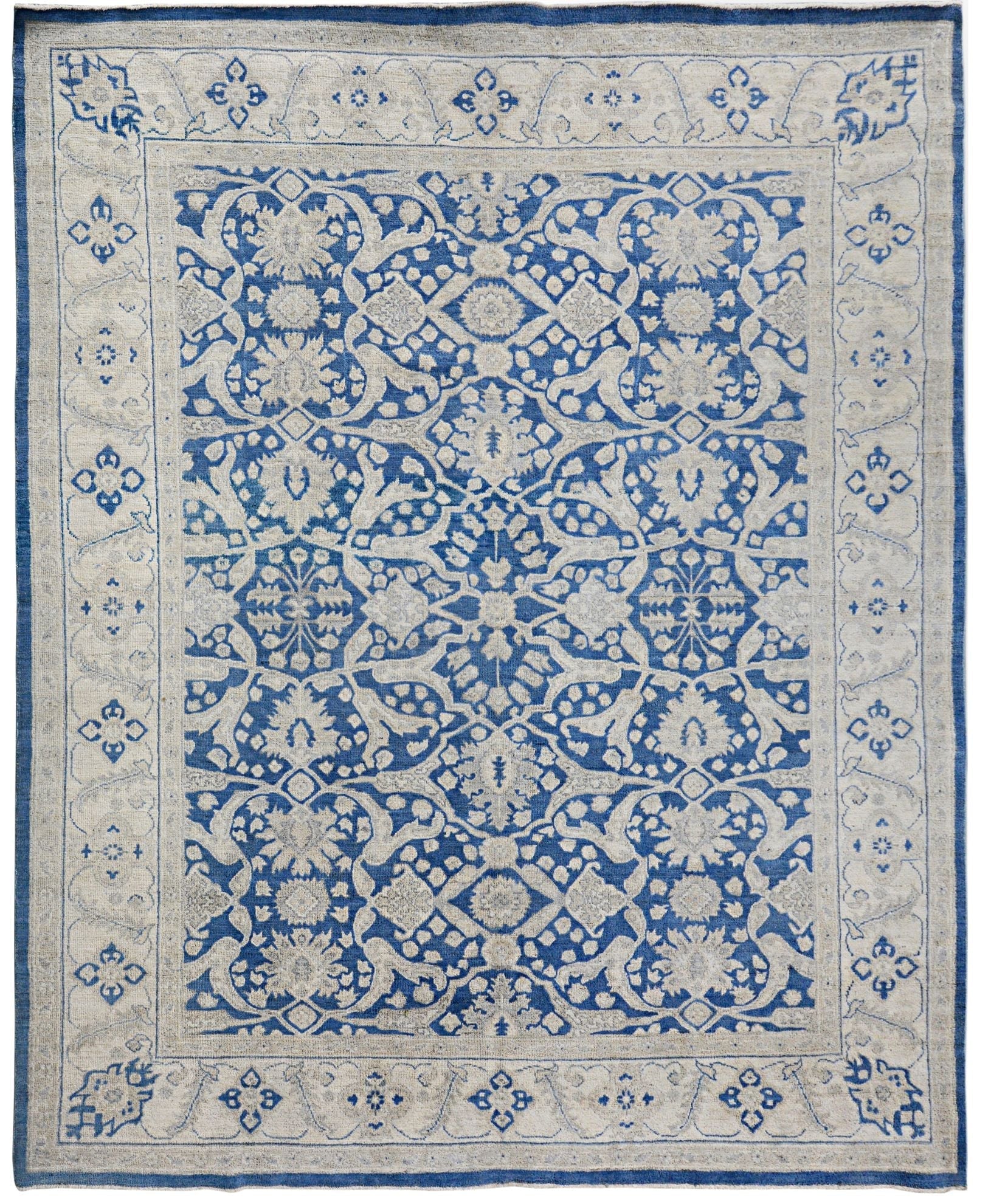 Handmade Afghan Chobi Rug | Bamyan Collection | 276 x 241 cm | 9'1" x 7'11" - Najaf Rugs & Textile