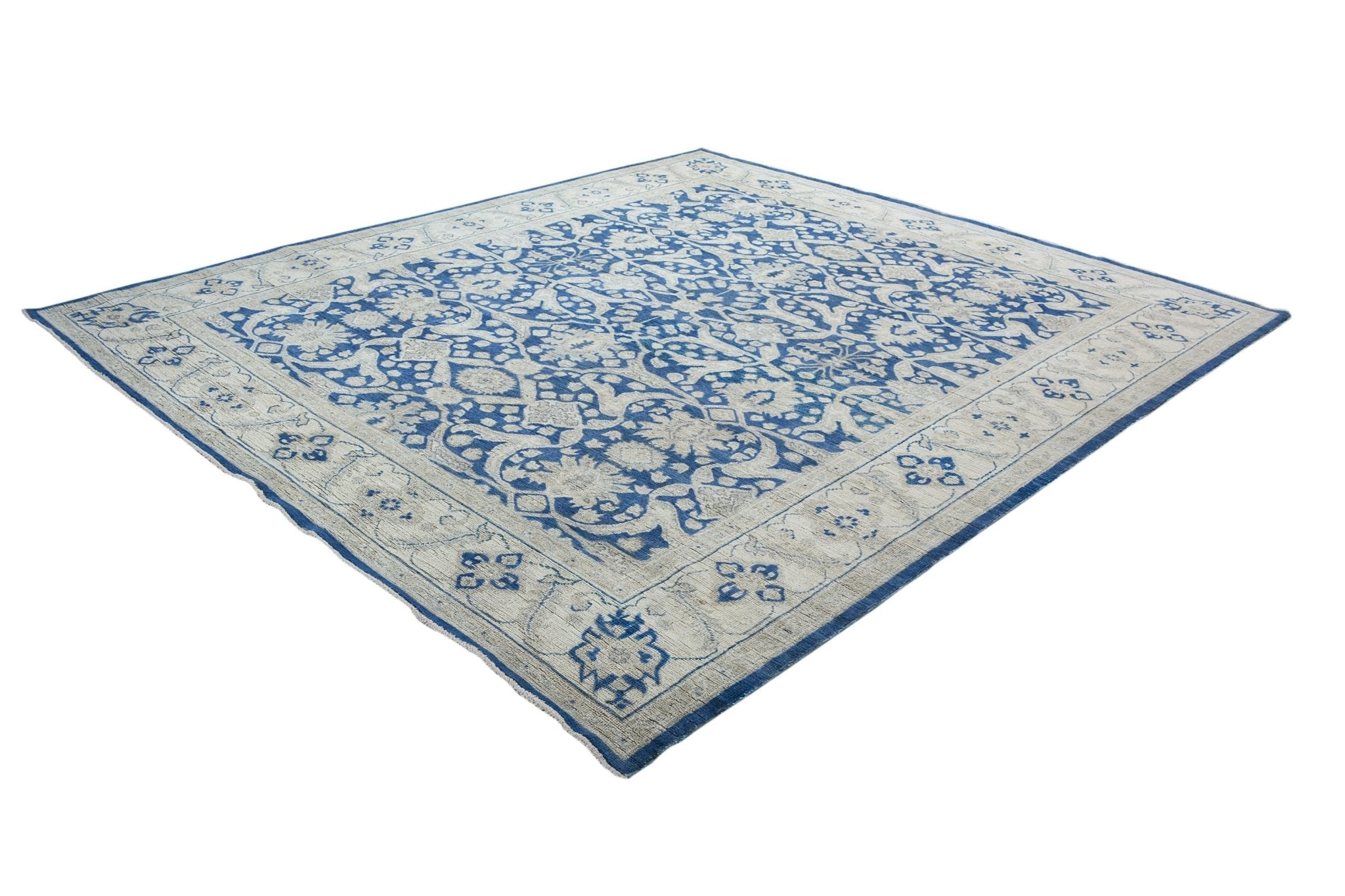 Handmade Afghan Chobi Rug | Bamyan Collection | 276 x 241 cm | 9'1" x 7'11" - Najaf Rugs & Textile