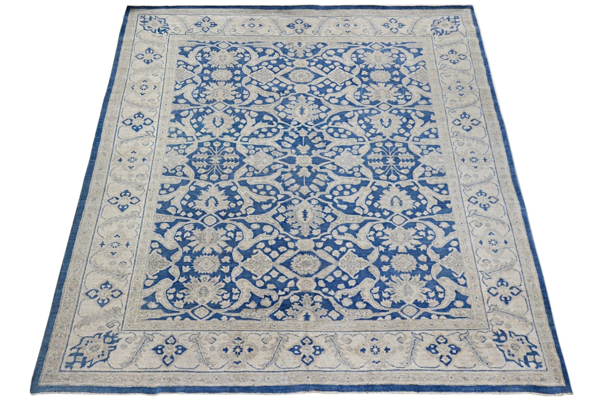 Handmade Afghan Chobi Rug | Bamyan Collection | 276 x 241 cm | 9'1" x 7'11" - Najaf Rugs & Textile