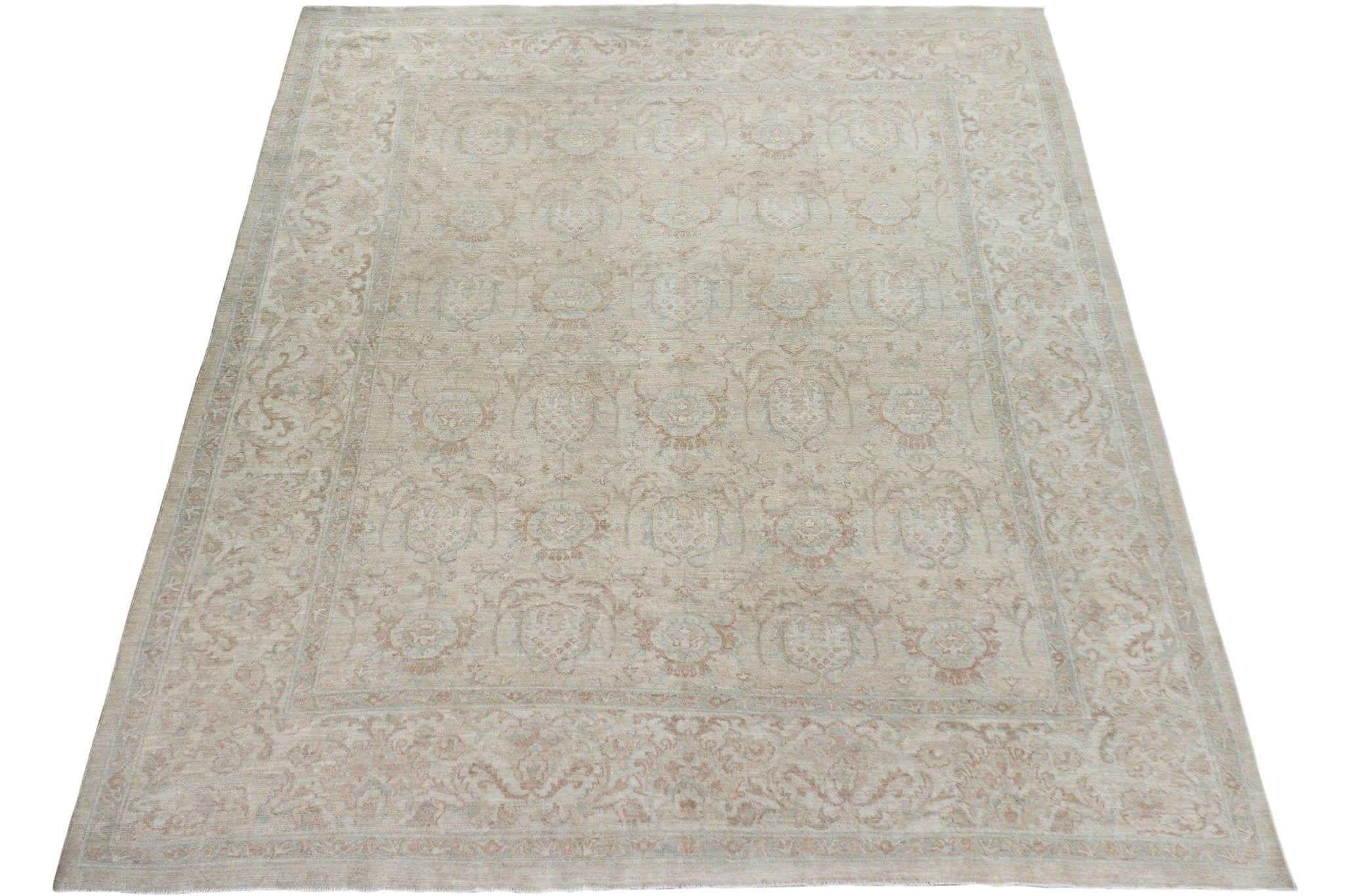 Handmade Afghan Chobi Rug | Bamyan Collection | 280 x 243 cm | 9'3" x 8' - Najaf Rugs & Textile