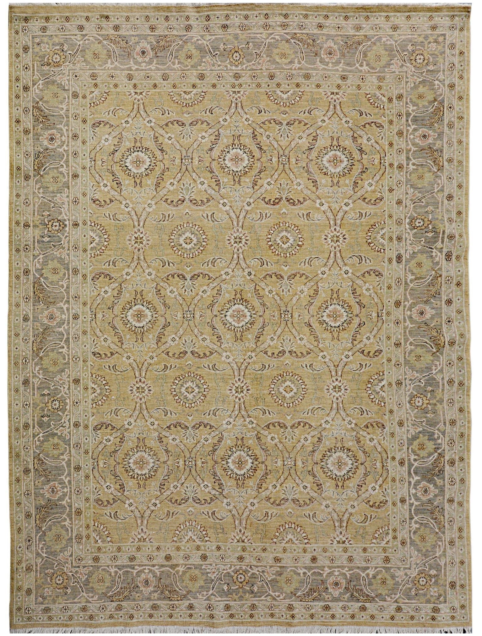 Handmade Afghan Chobi Rug | Bamyan Collection | 281 x 208 cm | 9'3" x 6'10" - Najaf Rugs & Textile