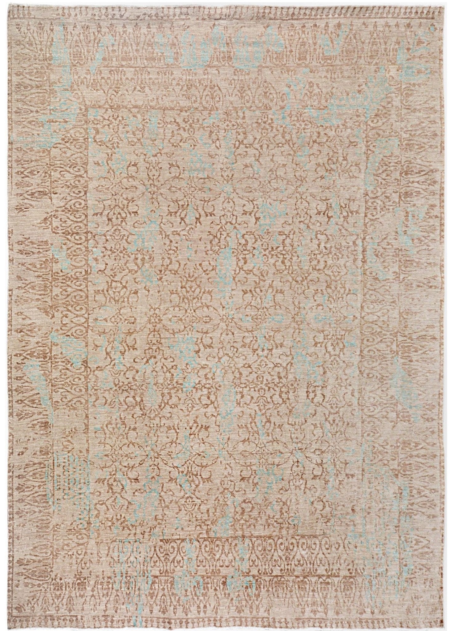 Handmade Afghan Chobi Rug | Bamyan Collection | 291 x 233 cm | 9'7" x 7'8" - Najaf Rugs & Textile