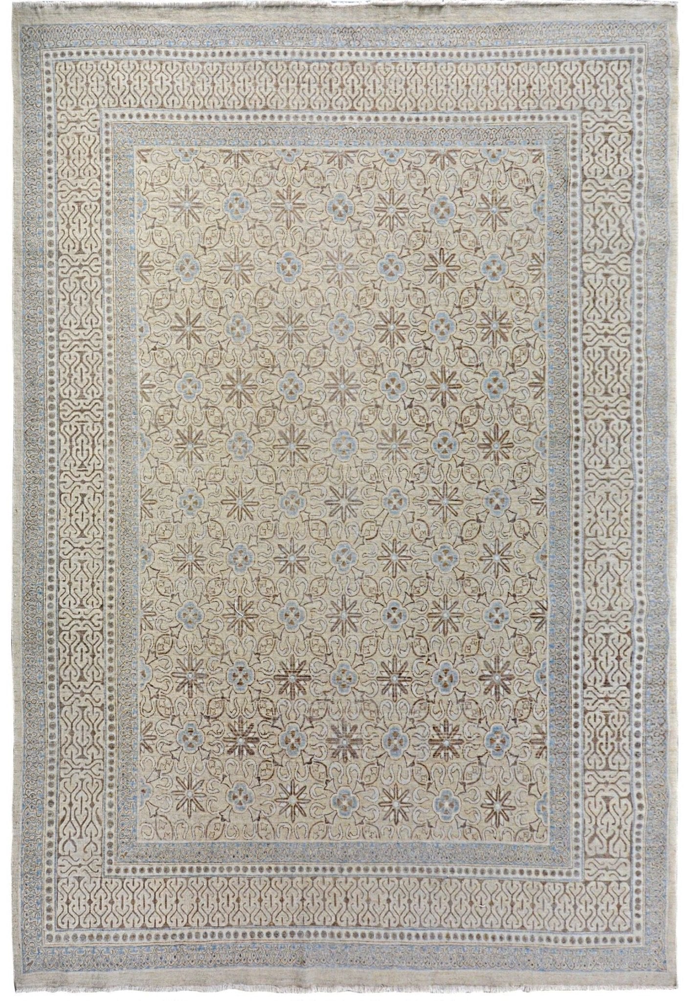 Handmade Afghan Chobi Rug | Bamyan Collection | 291 x 242 cm | 9'7" x 7'10" - Najaf Rugs & Textile