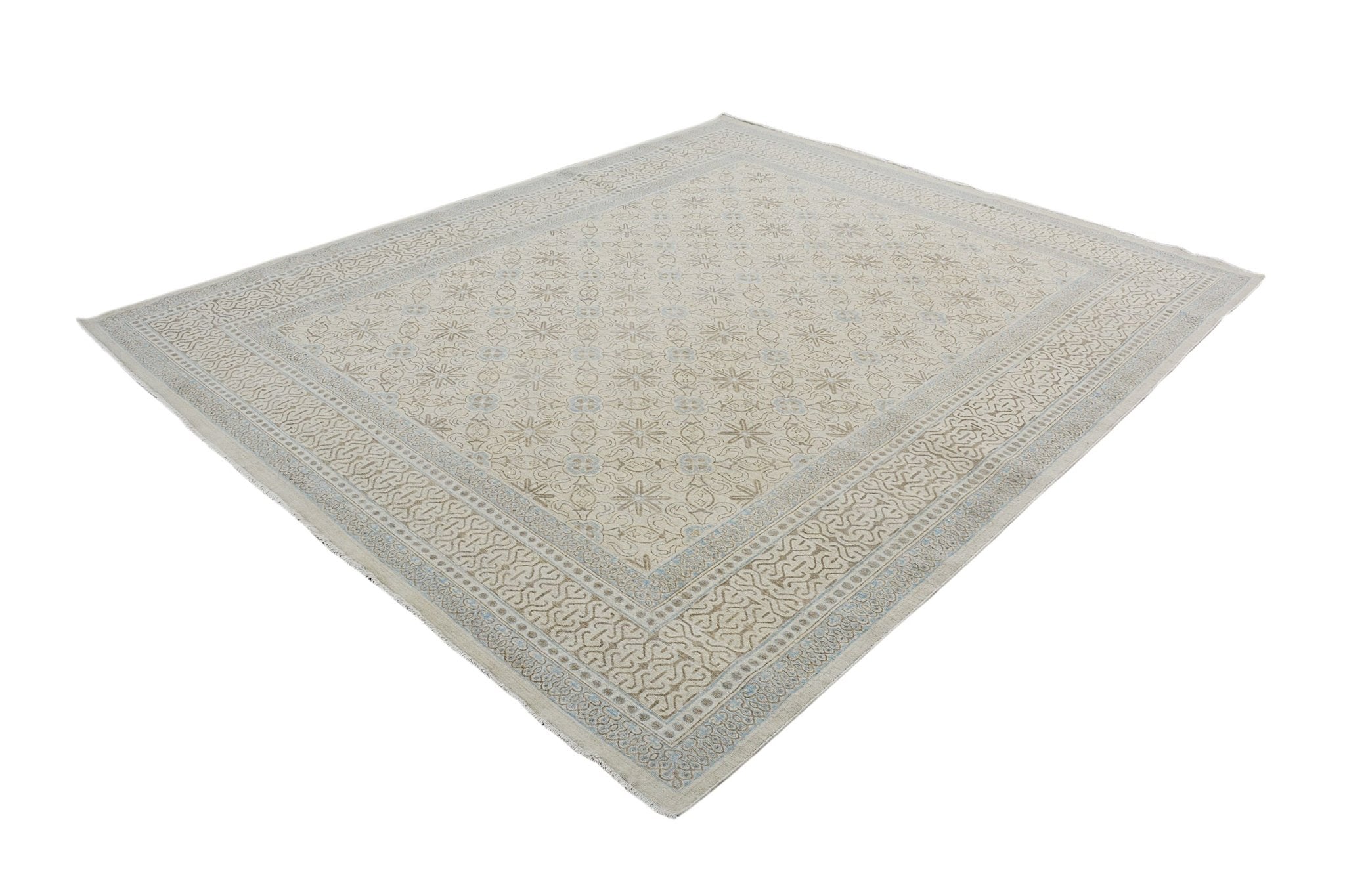 Handmade Afghan Chobi Rug | Bamyan Collection | 291 x 242 cm | 9'7" x 7'10" - Najaf Rugs & Textile