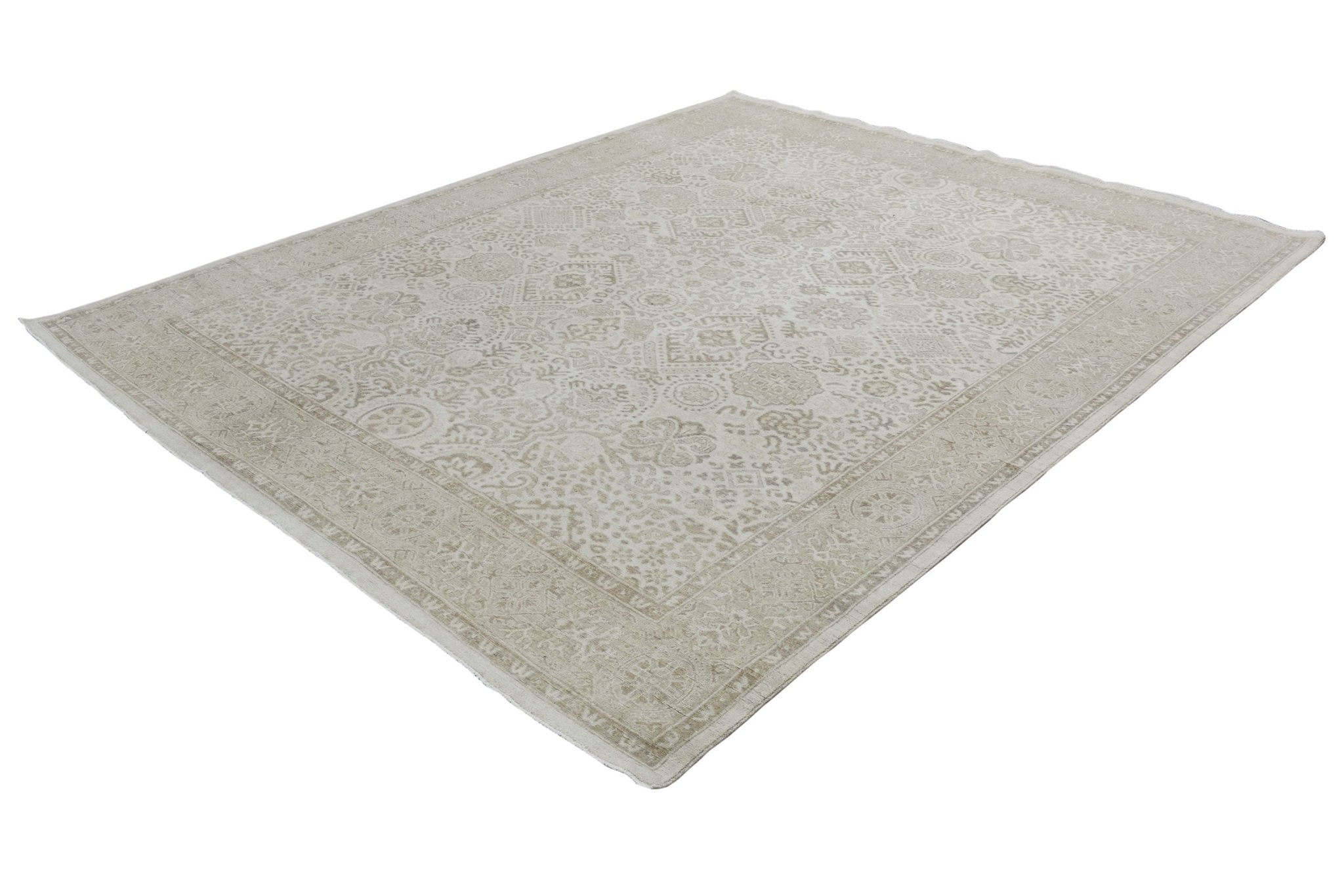 Handmade Afghan Chobi Rug | Bamyan Collection | 293 x 243 cm | 9'8" x 8' - Najaf Rugs & Textile