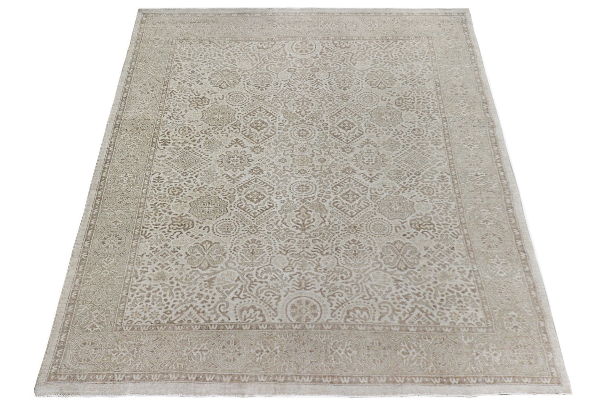 Handmade Afghan Chobi Rug | Bamyan Collection | 293 x 243 cm | 9'8" x 8' - Najaf Rugs & Textile