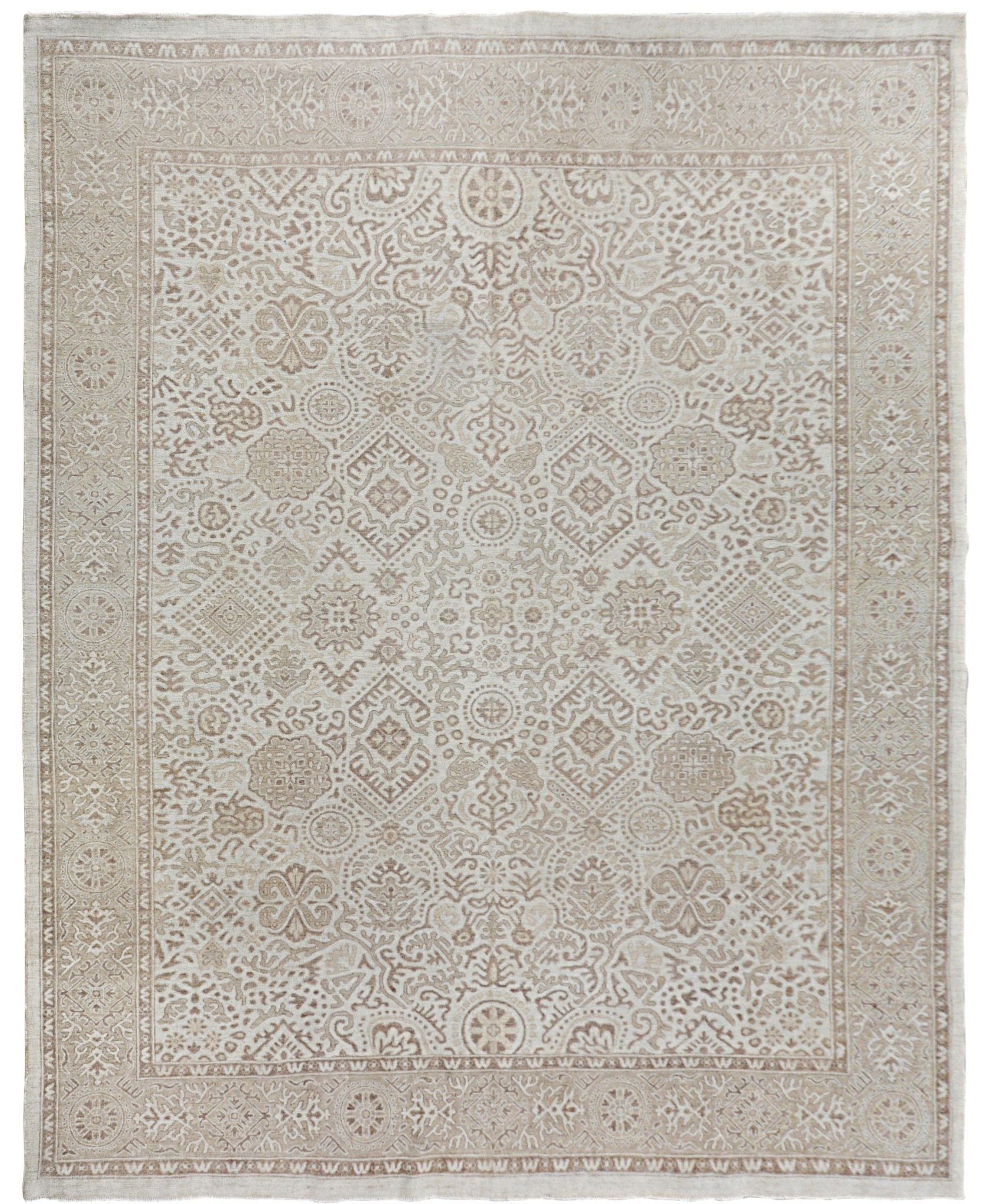 Handmade Afghan Chobi Rug | Bamyan Collection | 293 x 249 cm | 9'8" x 8'2" - Najaf Rugs & Textile