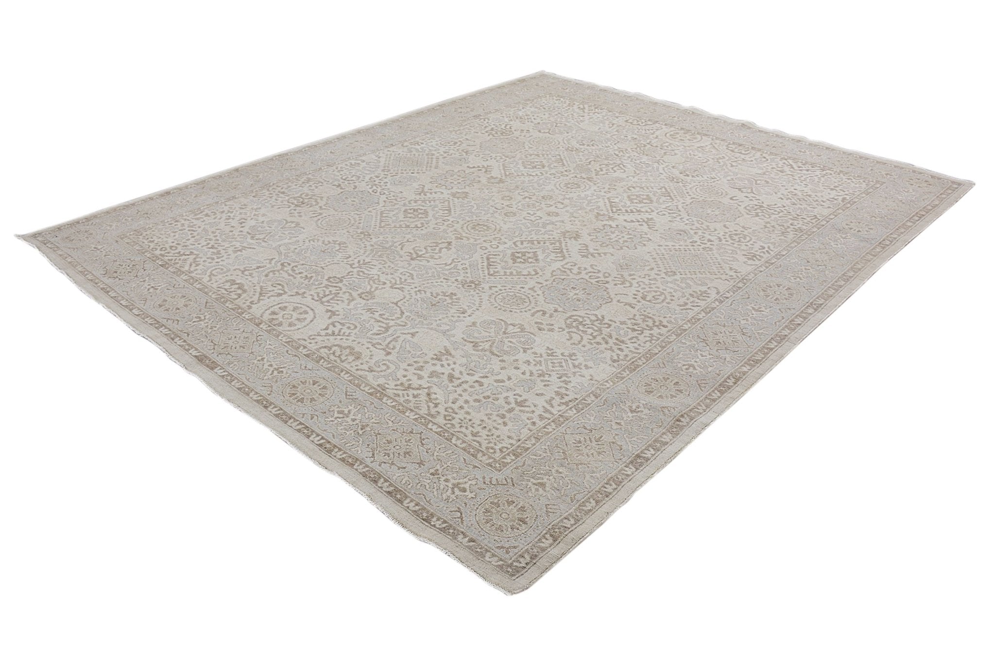 Handmade Afghan Chobi Rug | Bamyan Collection | 297 x 242 cm | 9'9" x 7'11" - Najaf Rugs & Textile