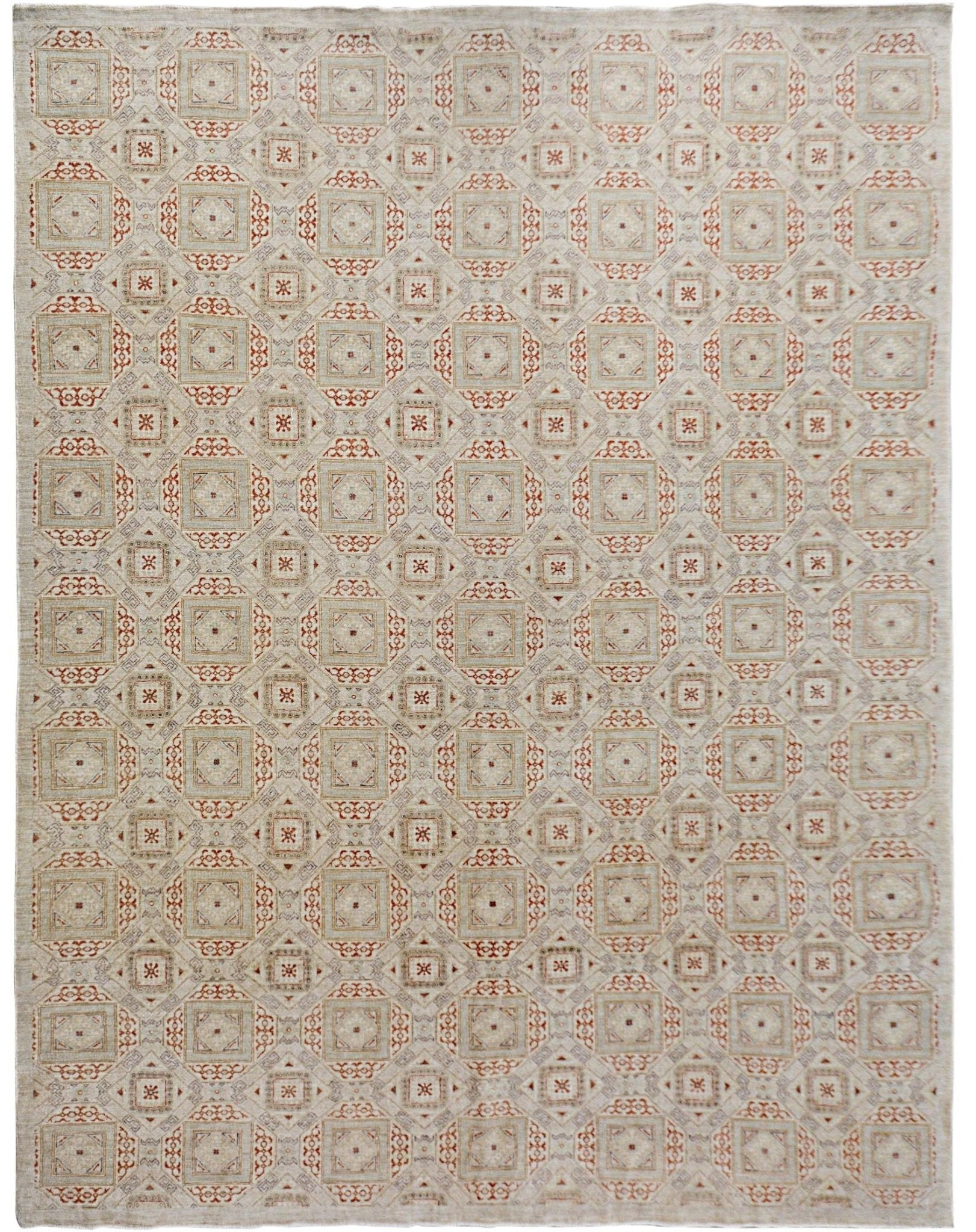 Handmade Afghan Chobi Rug | Bamyan Collection | 357 x 268 cm | 11'9" x 8'10" - Najaf Rugs & Textile