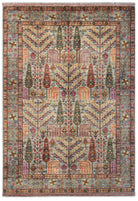 Handmade Afghan Chobi Tree Of Life Rug | 256 x 177 cm | 8'5" x 5'11" - Najaf Rugs & Textile