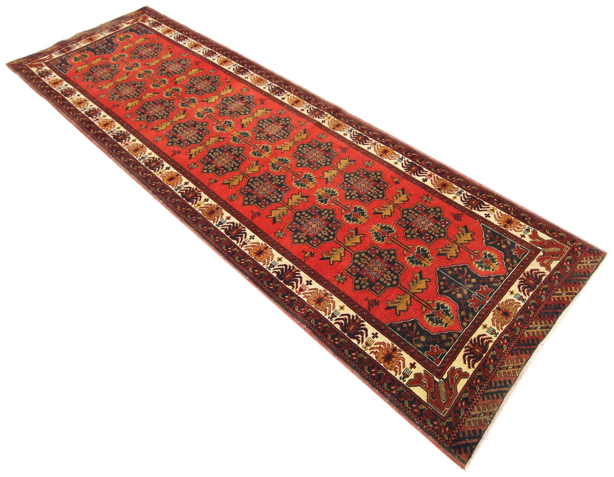 Handmade Afghan Hallway Runner | 285 x 83 cm | 9’4” x 2'9" - Najaf Rugs & Textile