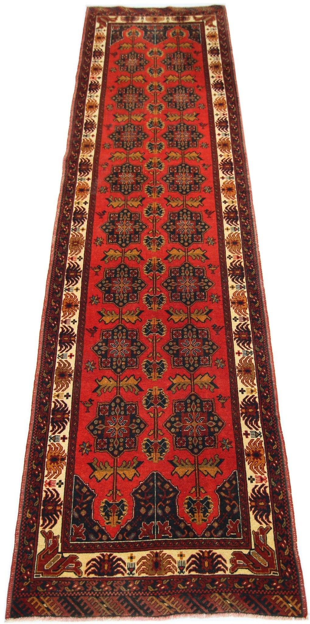 Handmade Afghan Hallway Runner | 285 x 83 cm | 9’4” x 2'9" - Najaf Rugs & Textile