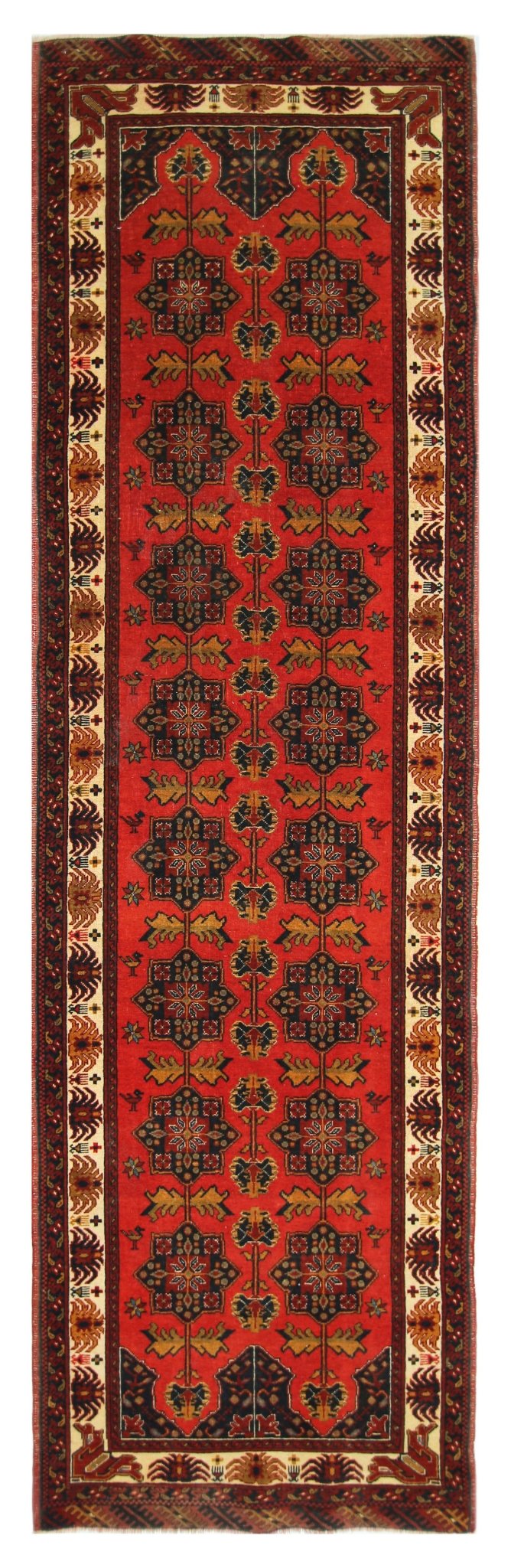 Handmade Afghan Hallway Runner | 285 x 83 cm | 9’4” x 2'9" - Najaf Rugs & Textile