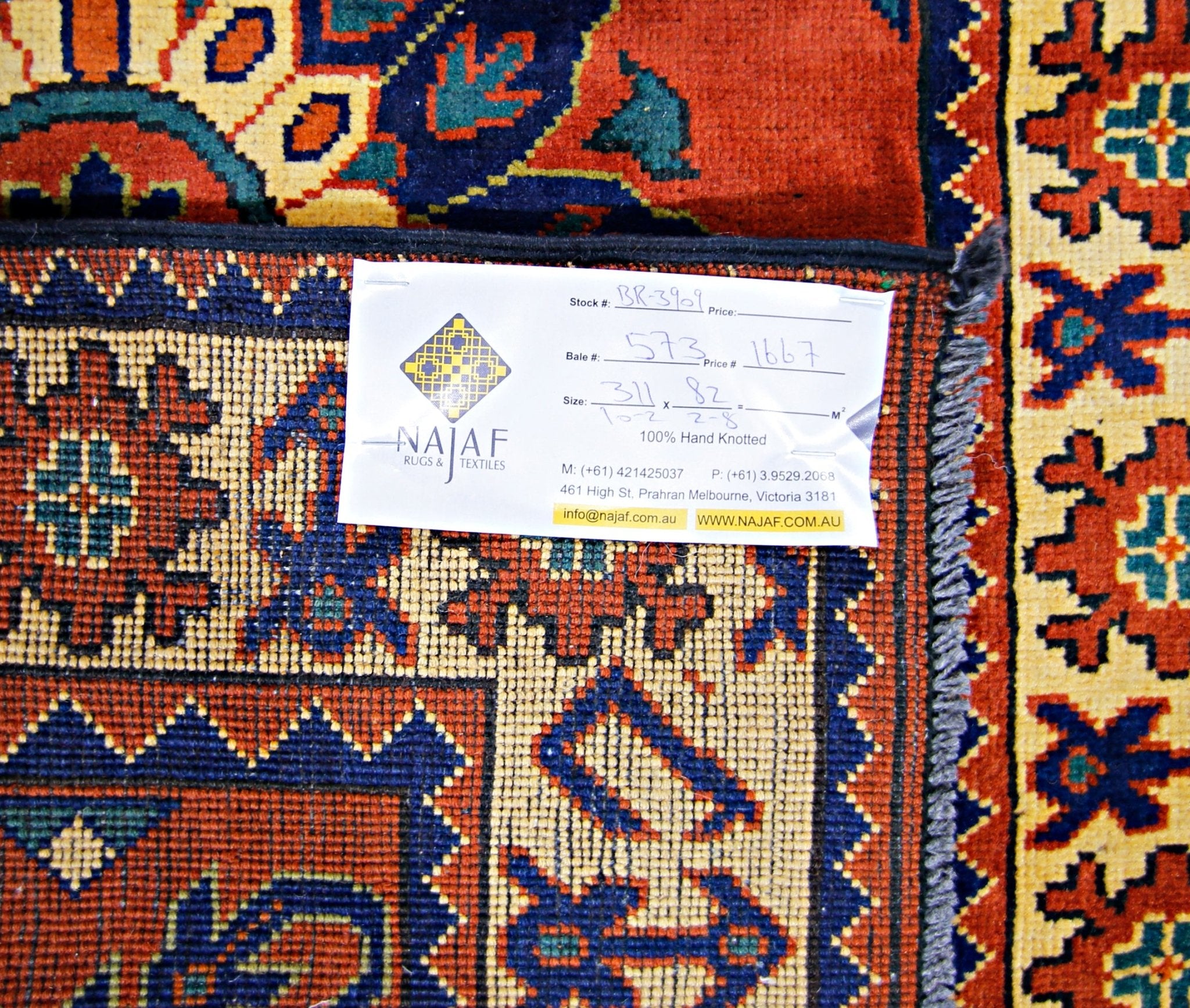 Handmade Afghan Hallway Runner | 311 x 82 cm | 10’2” x 2'8" - Najaf Rugs & Textile