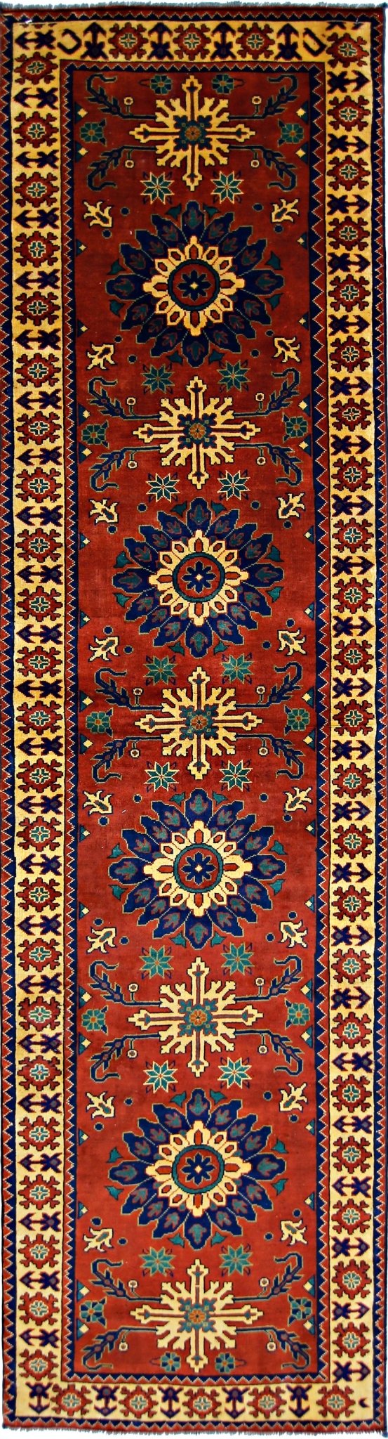 Handmade Afghan Hallway Runner | 311 x 82 cm | 10’2” x 2'8" - Najaf Rugs & Textile