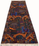 Handmade Afghan Hunting Design Hallway Runner | 266 x 85 cm | 8'9" x 2'10" - Najaf Rugs & Textile