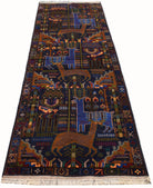 Handmade Afghan Hunting Design Hallway Runner | 275 x 86 cm | 9'1" x 2'10" - Najaf Rugs & Textile