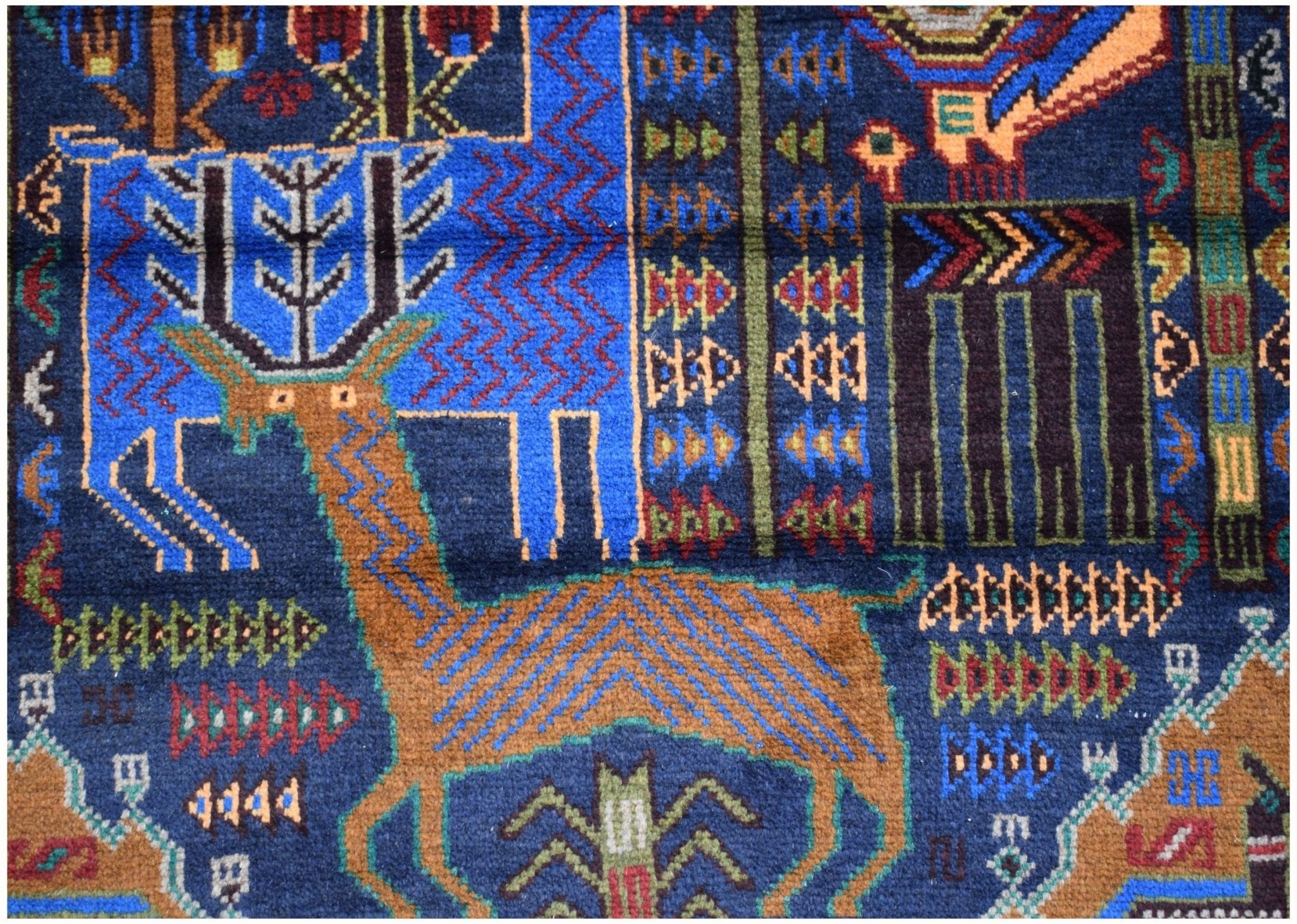 Handmade Afghan Hunting Design Hallway Runner | 275 x 86 cm | 9'1" x 2'10" - Najaf Rugs & Textile