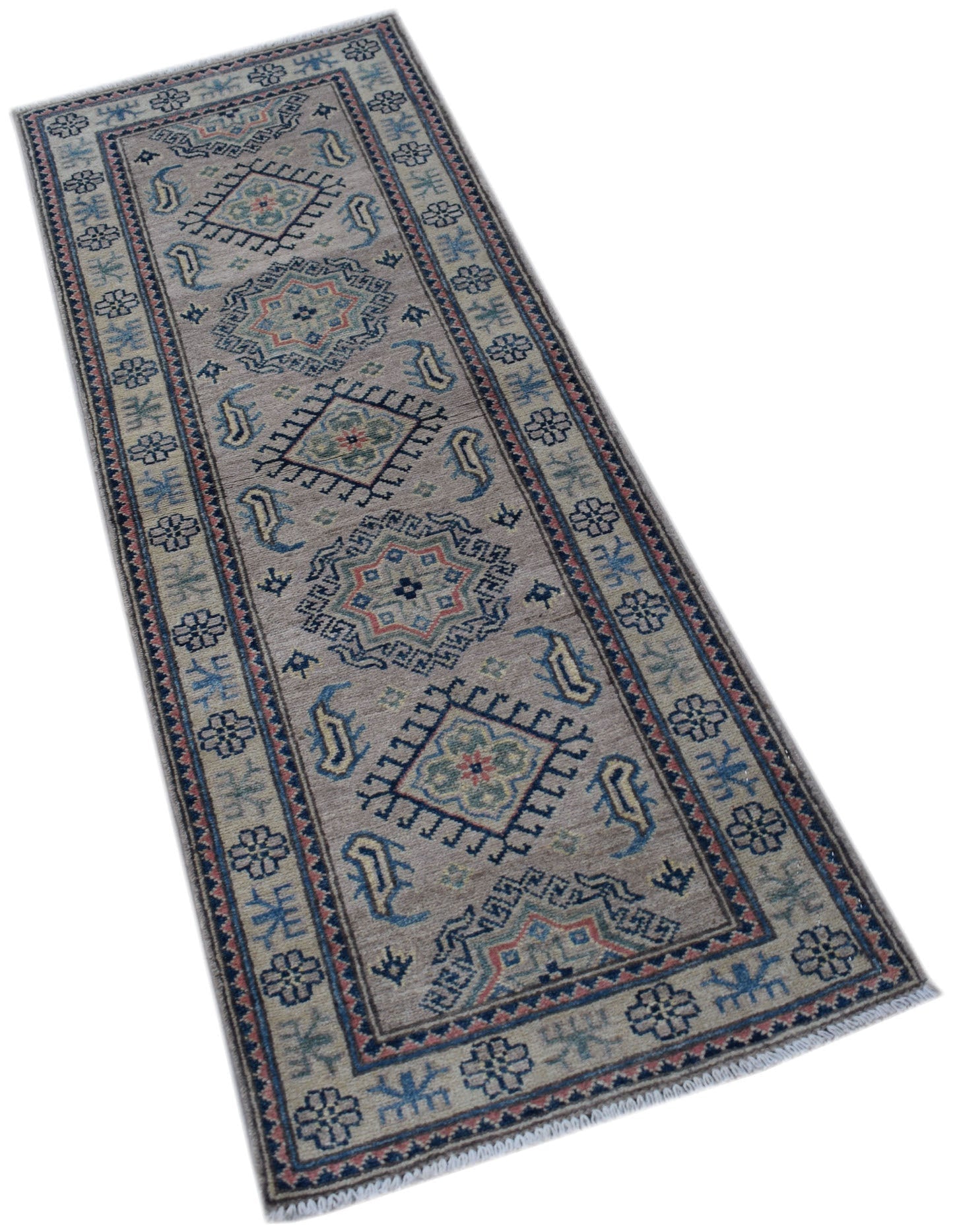 Handmade Afghan Kazakh Hallway Runner | 163 x 58 cm | 5'4" x 1'11" - Najaf Rugs & Textile