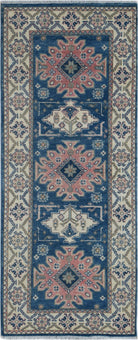 Handmade Afghan Kazakh Hallway Runner | 195 x 78 cm | 6'5" x 2'7" - Najaf Rugs & Textile