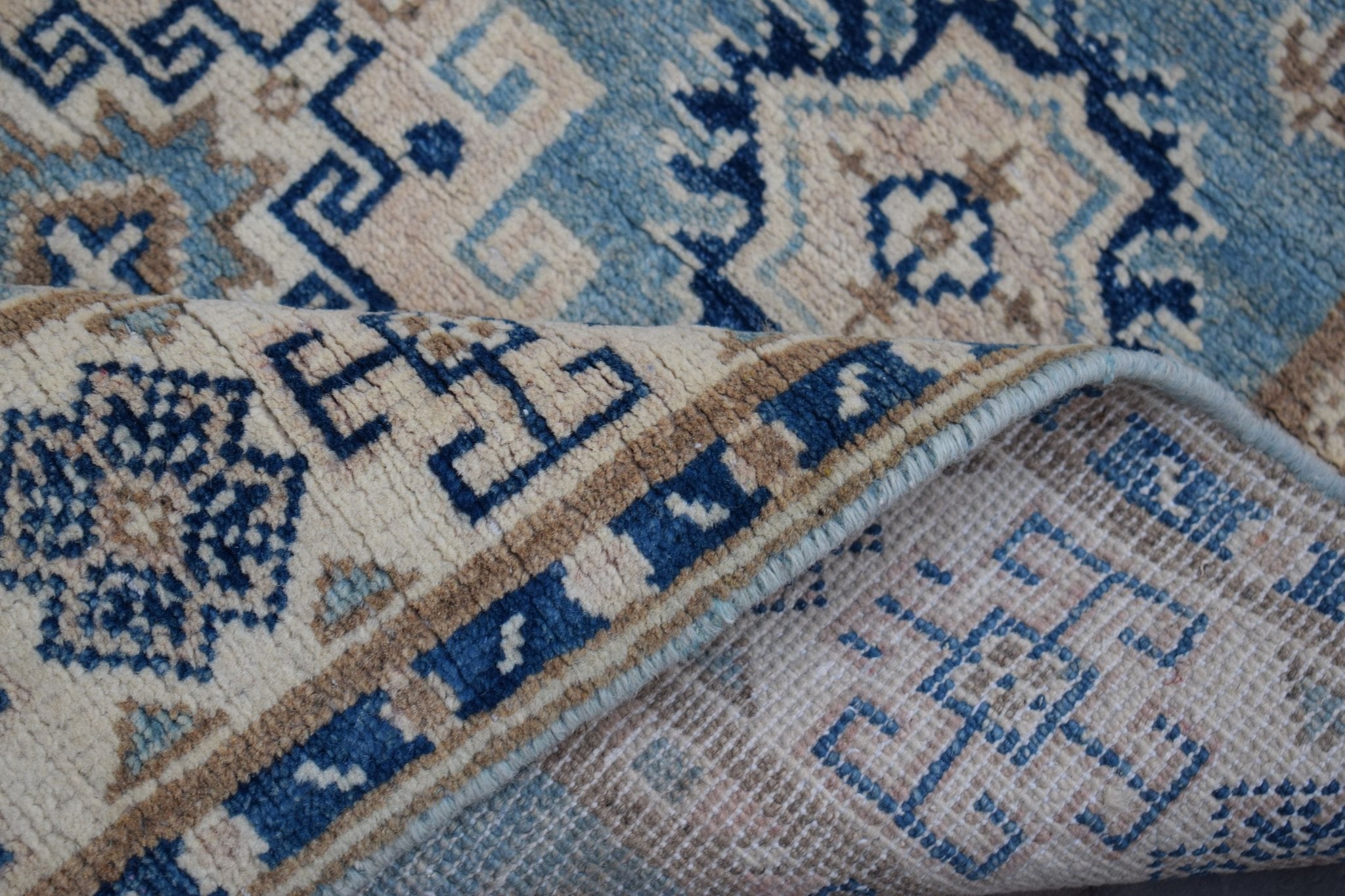 Handmade Afghan Kazakh Hallway Runner | 237 x 83 cm | 7'9" x 2'9" - Najaf Rugs & Textile