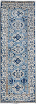 Handmade Afghan Kazakh Hallway Runner | 237 x 83 cm | 7'9" x 2'9" - Najaf Rugs & Textile