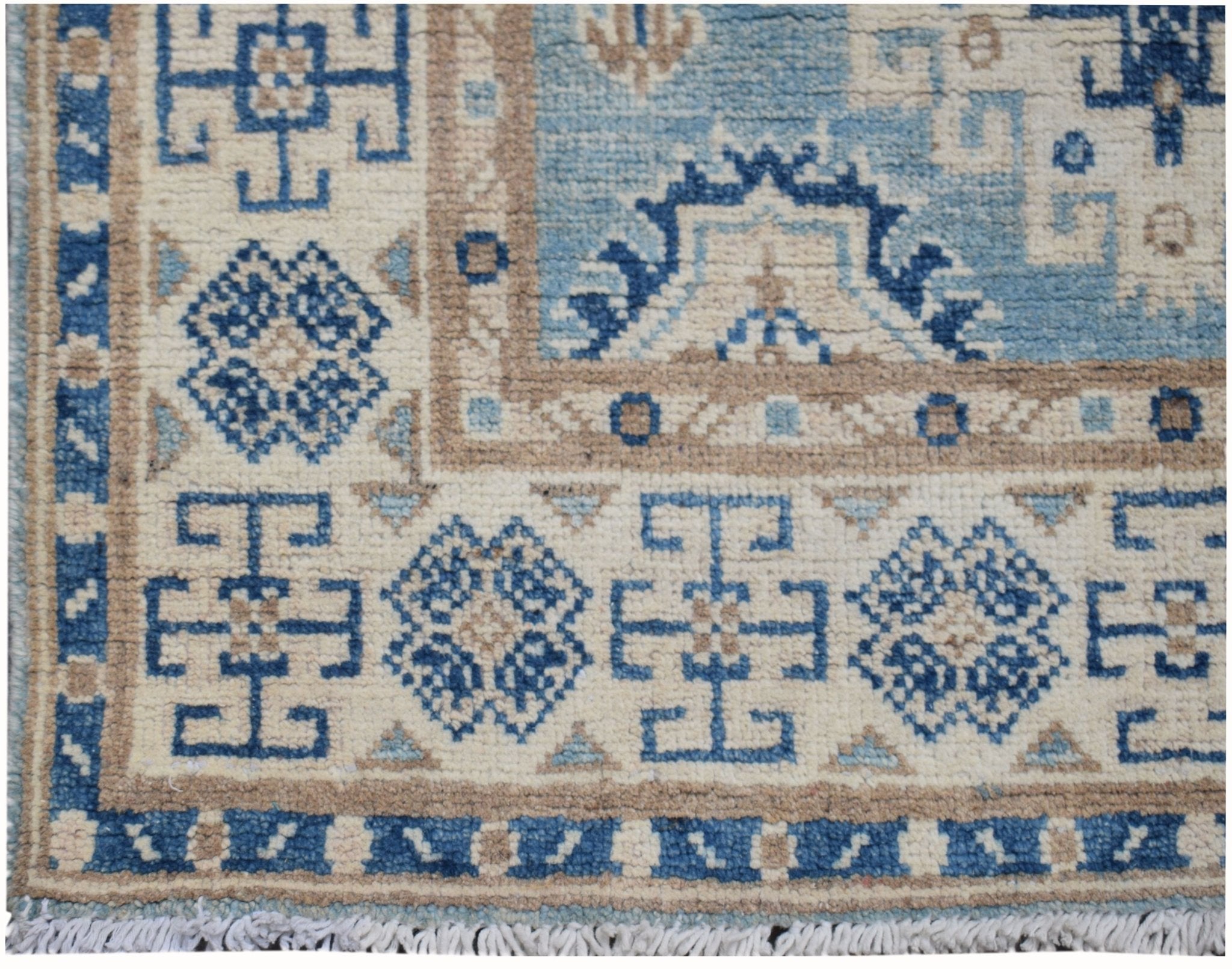 Handmade Afghan Kazakh Hallway Runner | 238 x 79 cm | 7'10" x 2'7" - Najaf Rugs & Textile