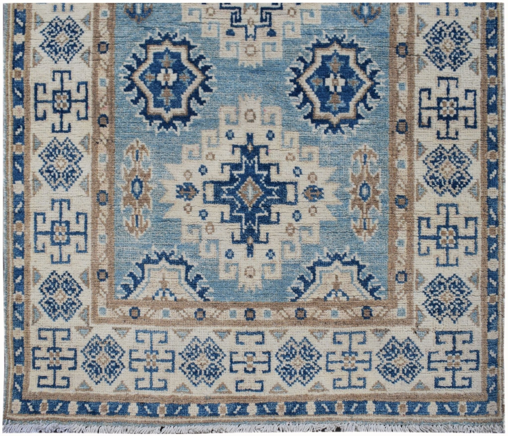 Handmade Afghan Kazakh Hallway Runner | 238 x 79 cm | 7'10" x 2'7" - Najaf Rugs & Textile