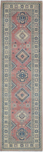 Handmade Afghan Kazakh Hallway Runner | 286 x 79 cm | 9'5" x 2'8" - Najaf Rugs & Textile