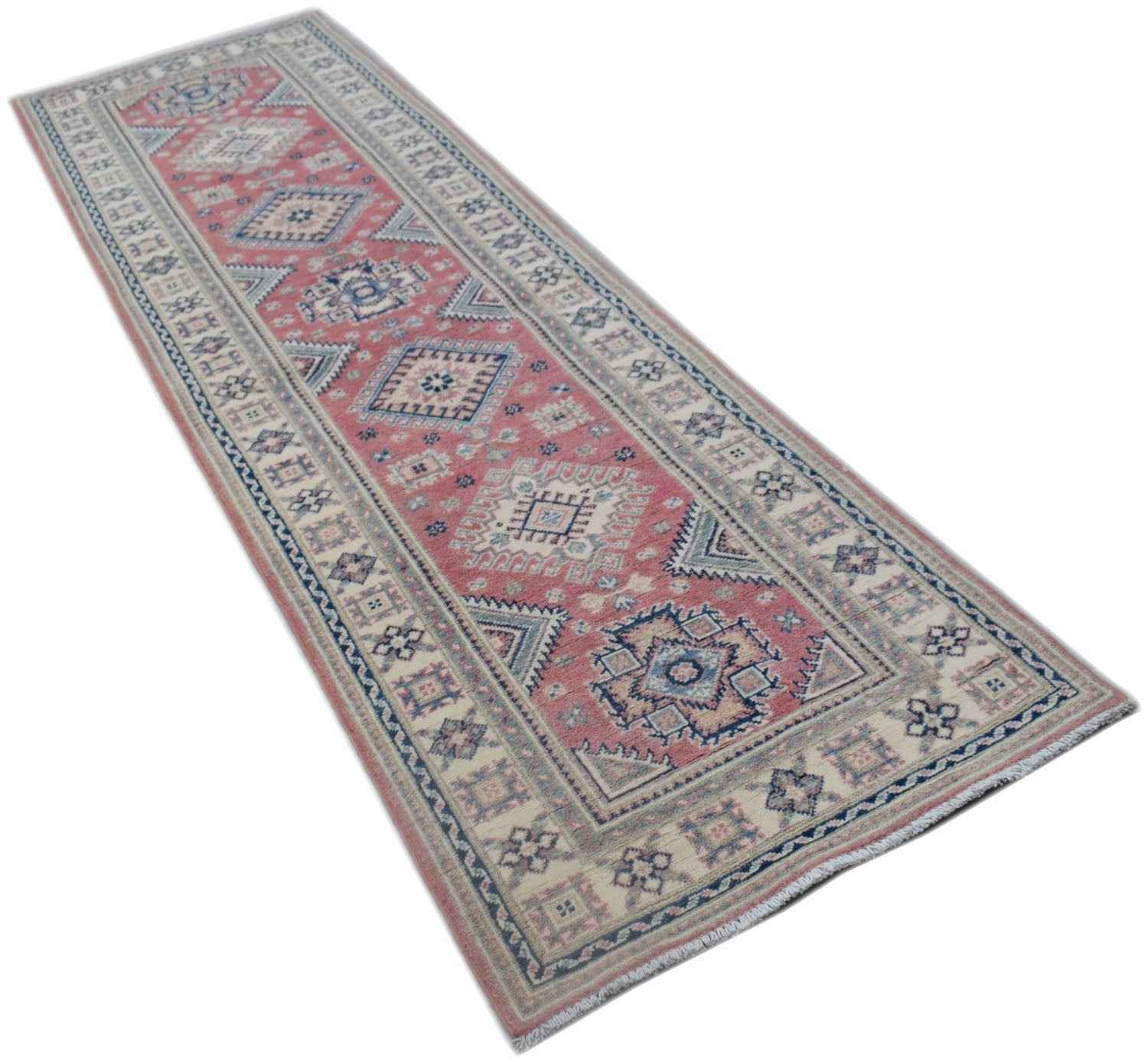 Handmade Afghan Kazakh Hallway Runner | 286 x 80 cm | 9'5" x 2'8" - Najaf Rugs & Textile