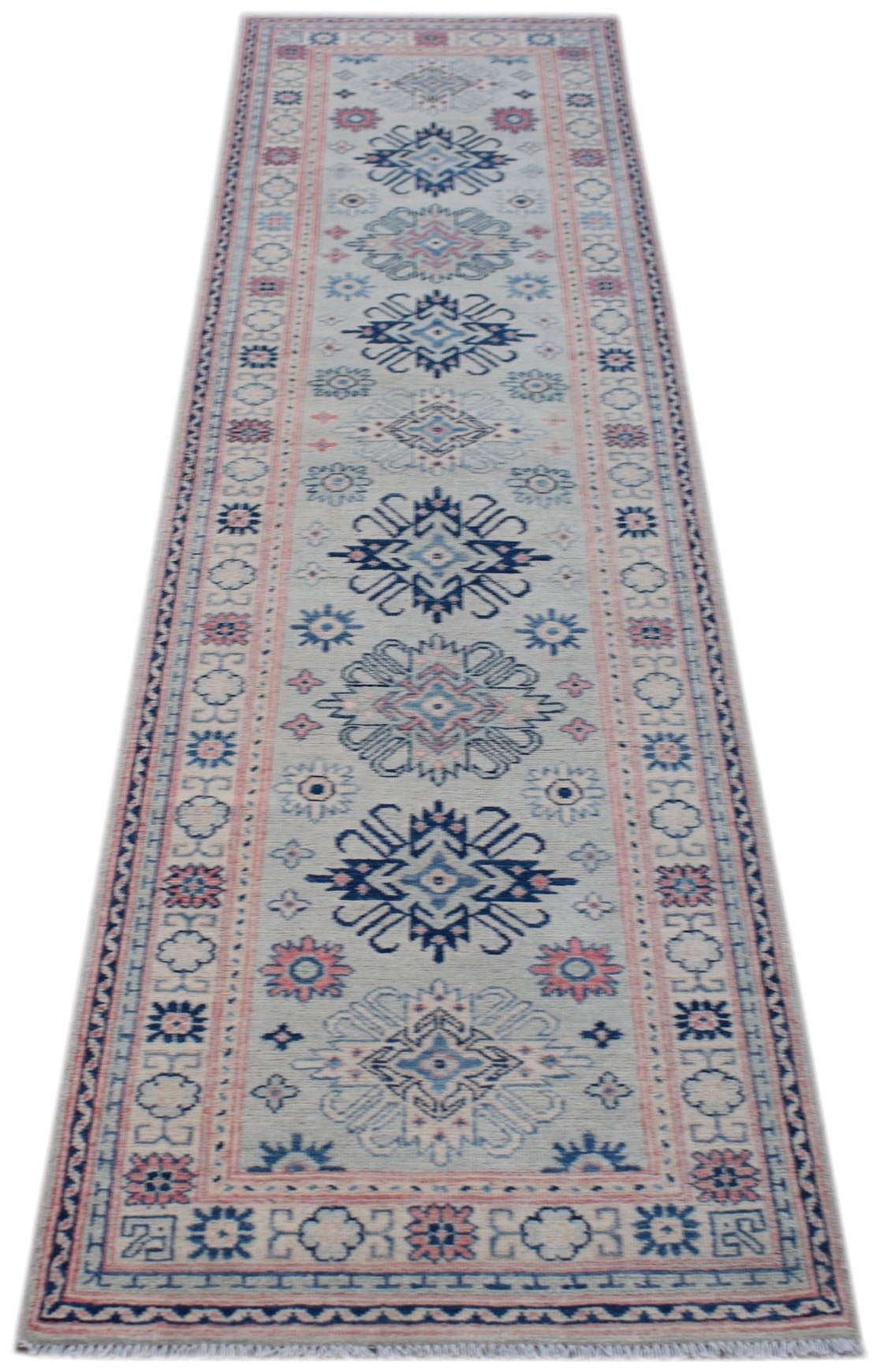 Handmade Afghan Kazakh Hallway Runner | 290 x 80 cm | 9'6" x 2'8" - Najaf Rugs & Textile