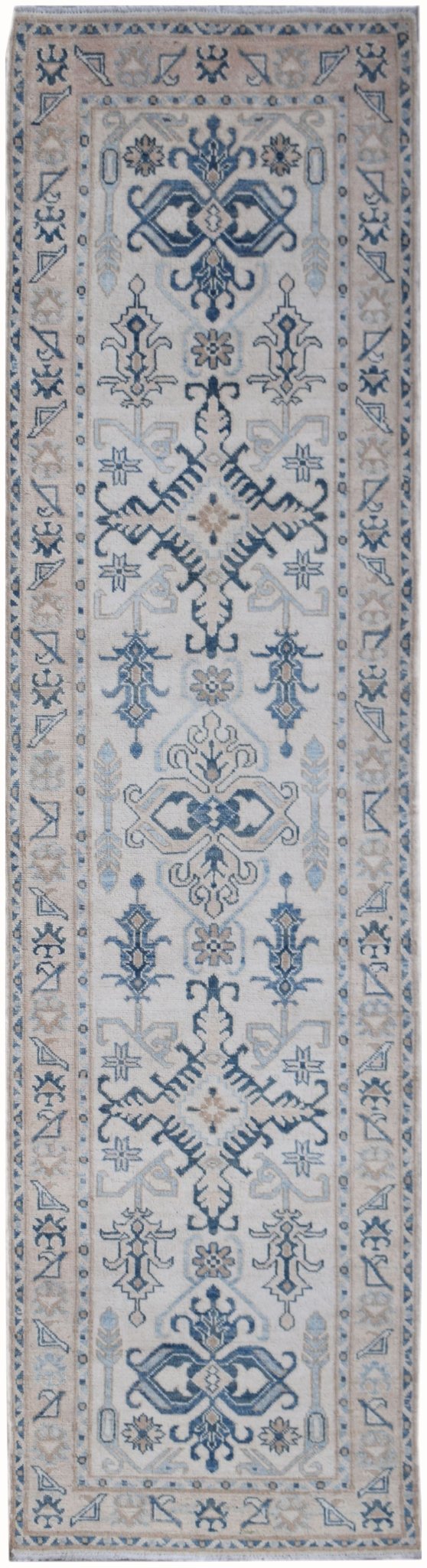 Handmade Afghan Kazakh Hallway Runner | 292 x 77 cm | 9'7" x 2'7" - Najaf Rugs & Textile