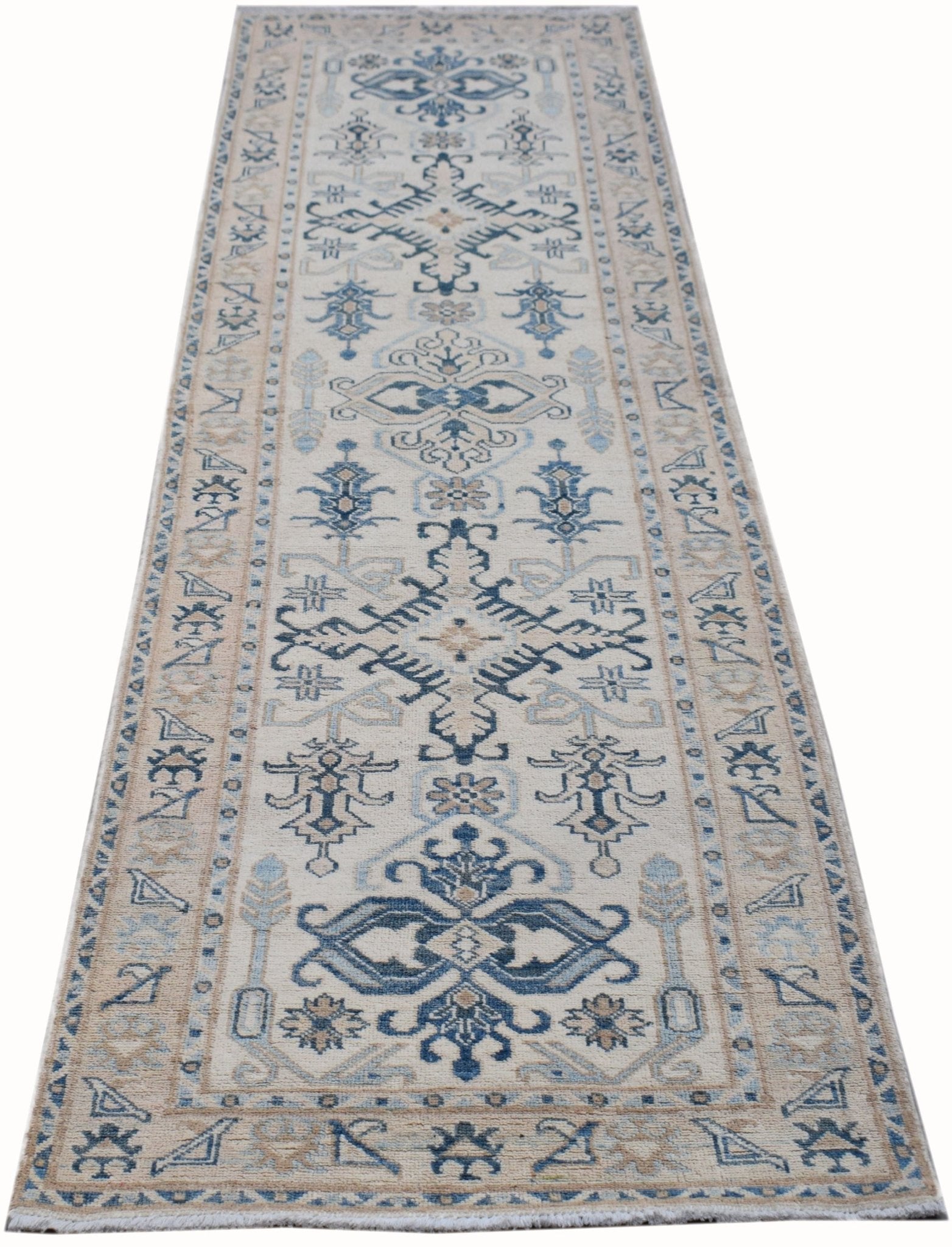 Handmade Afghan Kazakh Hallway Runner | 292 x 77 cm | 9'7" x 2'7" - Najaf Rugs & Textile